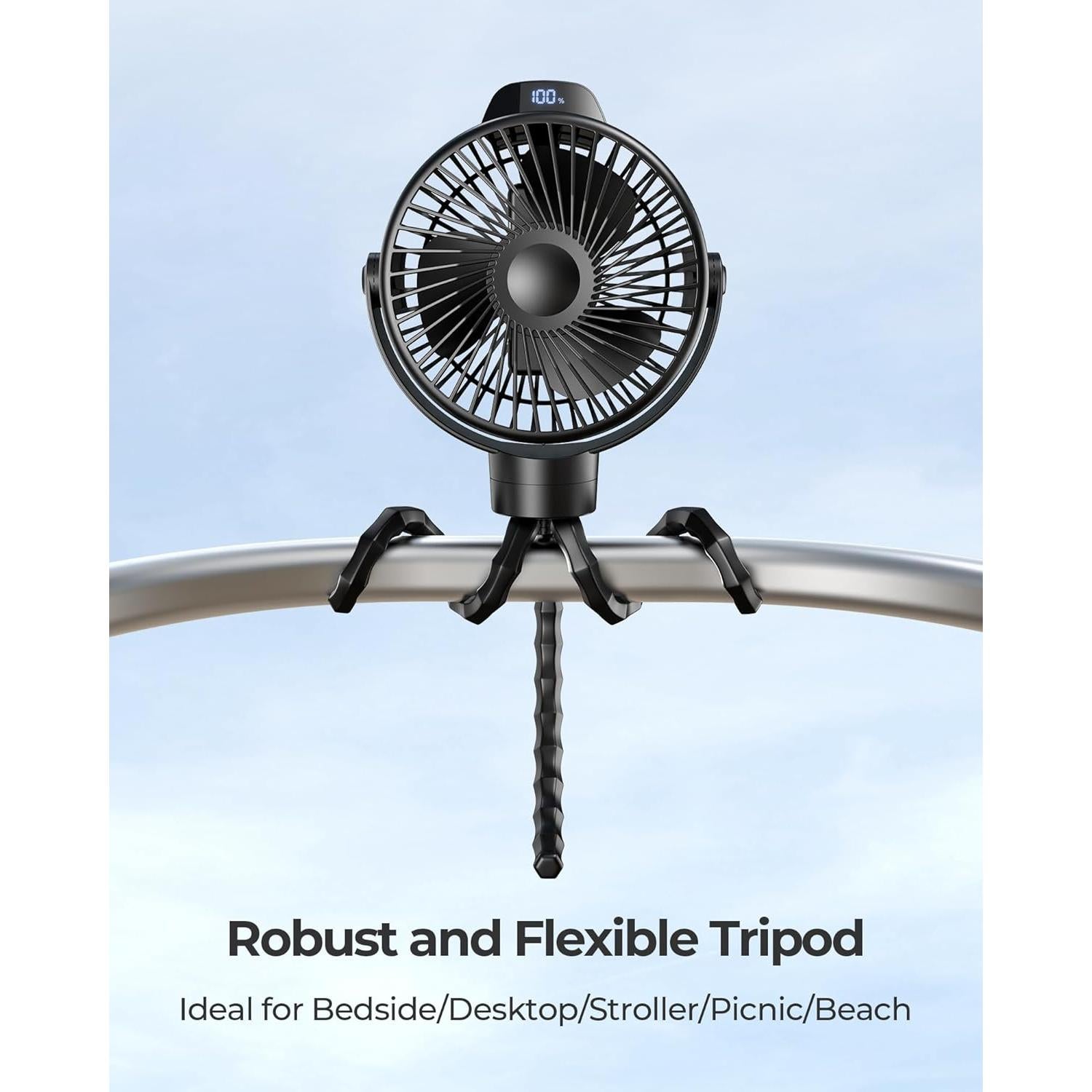 Ventilador Portátil Koonie F9201 3 Velocidades 360° Silencioso