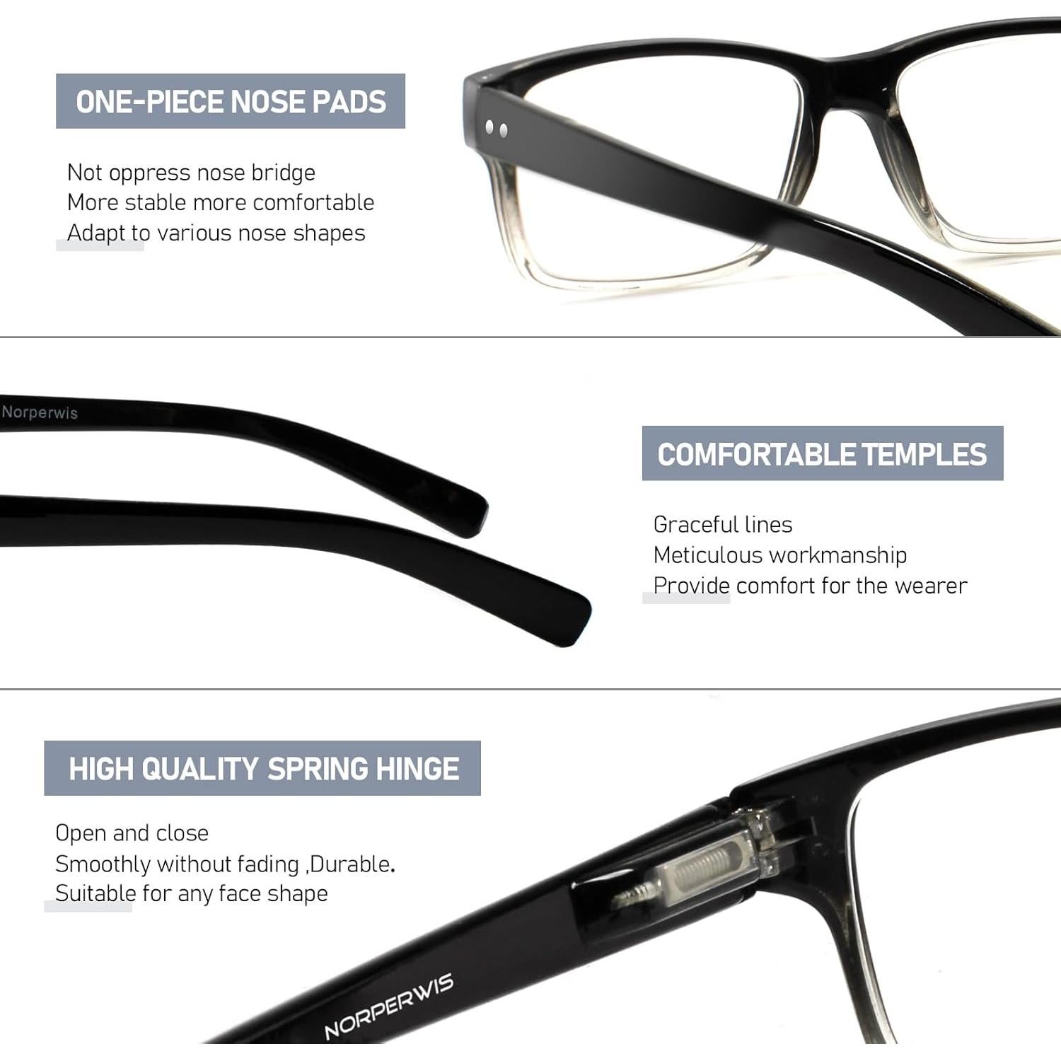 Gafas de lectura NORPERWIS 5 pares 3.50 dioptrías unisex