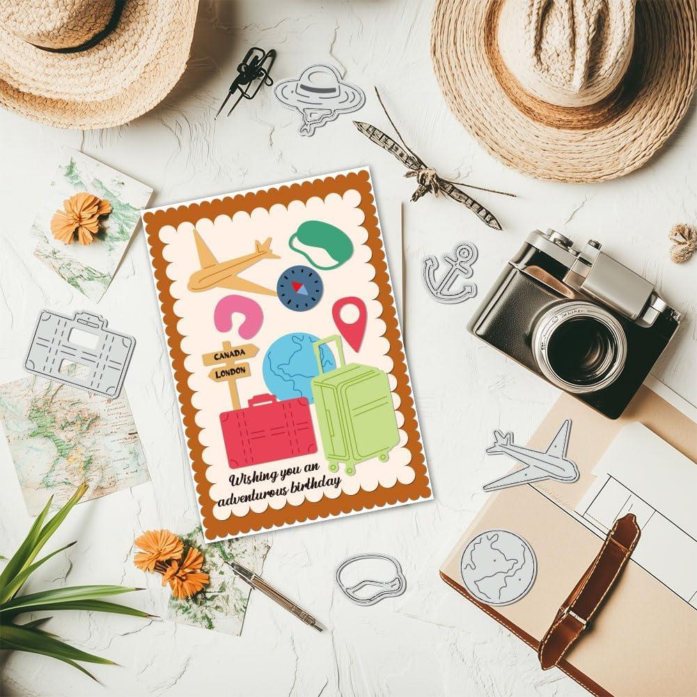 Troqueles de Metal UNICRAFTALE 18Pcs Viaje por el Mundo