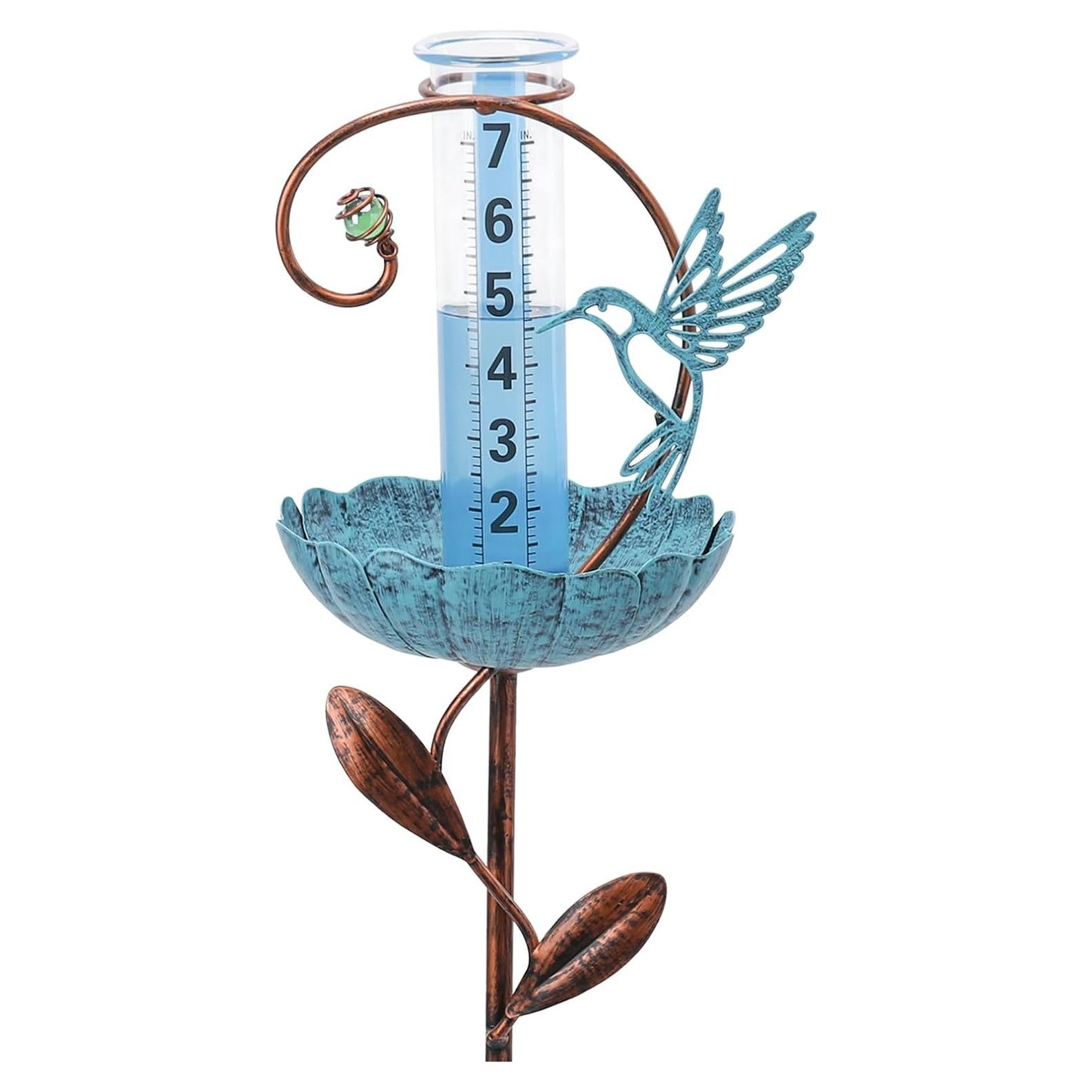 Medidor de Lluvia Exterior WONDER GARDEN con Comedero para Pájaros