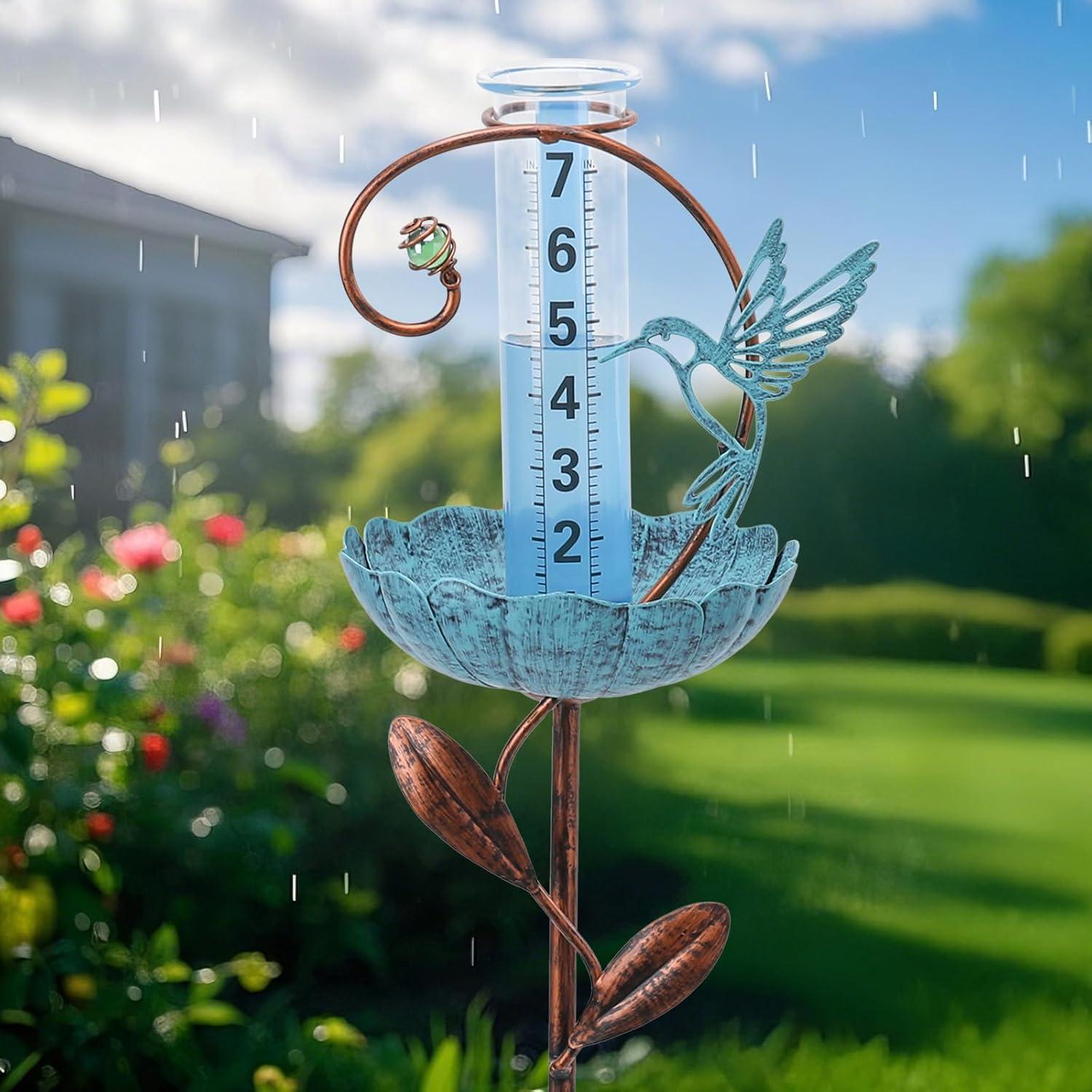 Medidor de Lluvia Exterior WONDER GARDEN con Comedero para Pájaros