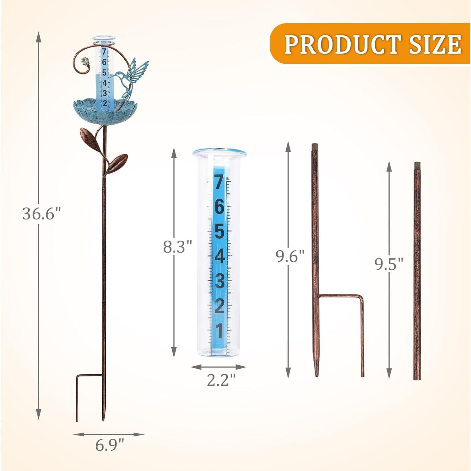 Medidor de Lluvia Exterior WONDER GARDEN con Comedero para Pájaros