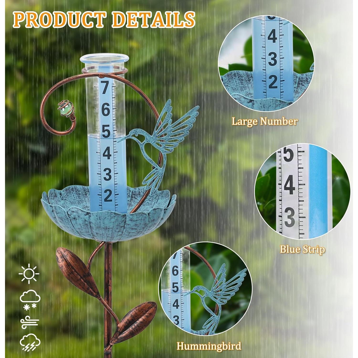 Medidor de Lluvia Exterior WONDER GARDEN con Comedero para Pájaros