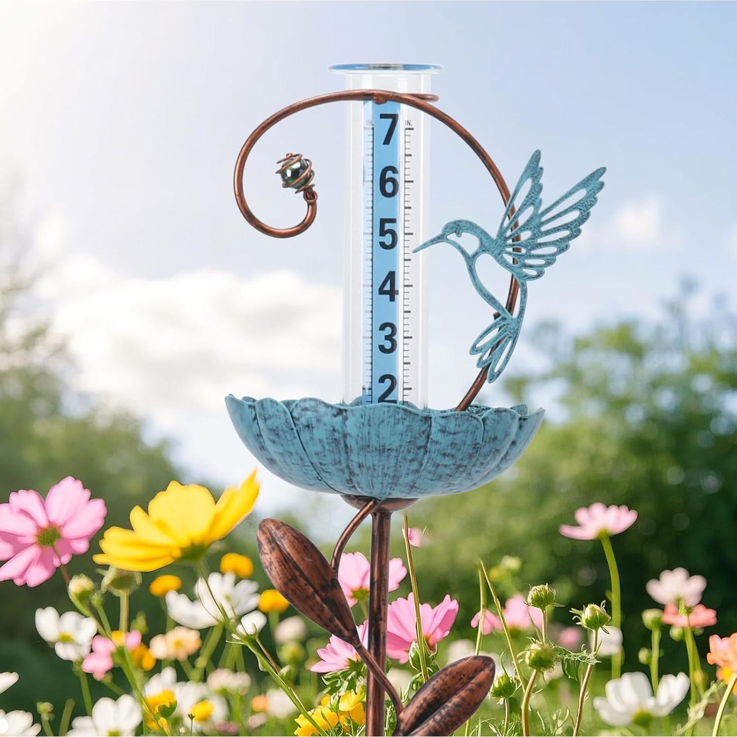 Medidor de Lluvia Exterior WONDER GARDEN con Comedero para Pájaros