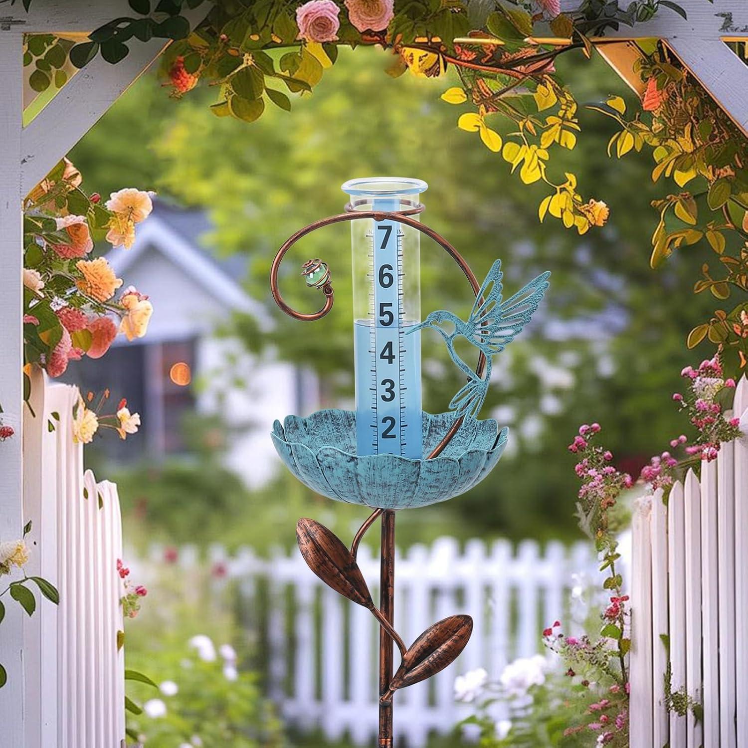 Medidor de Lluvia Exterior WONDER GARDEN con Comedero para Pájaros