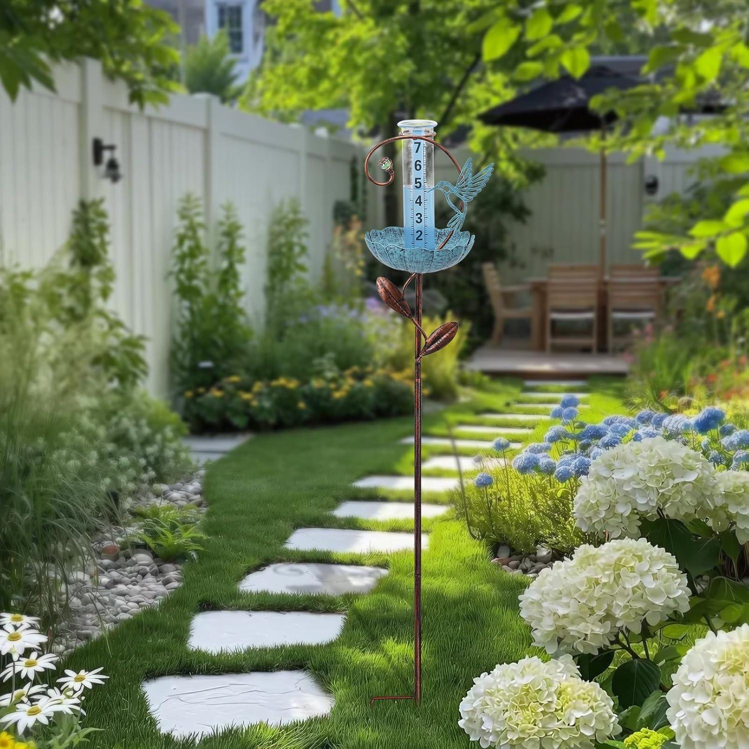 Medidor de Lluvia Exterior WONDER GARDEN con Comedero para Pájaros