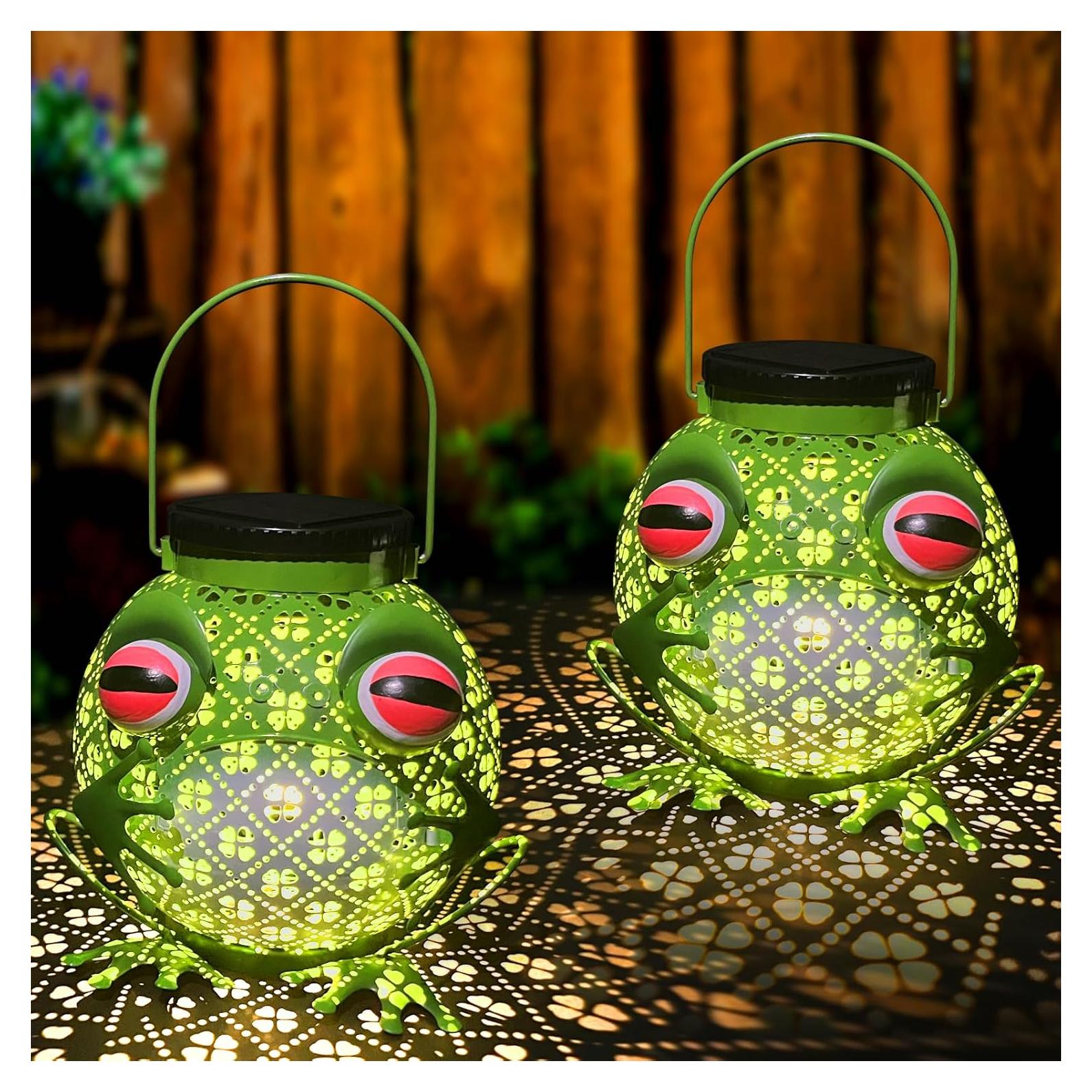 2 Linternas Solares Exteriores Rana LED Impermeables 31.5cm