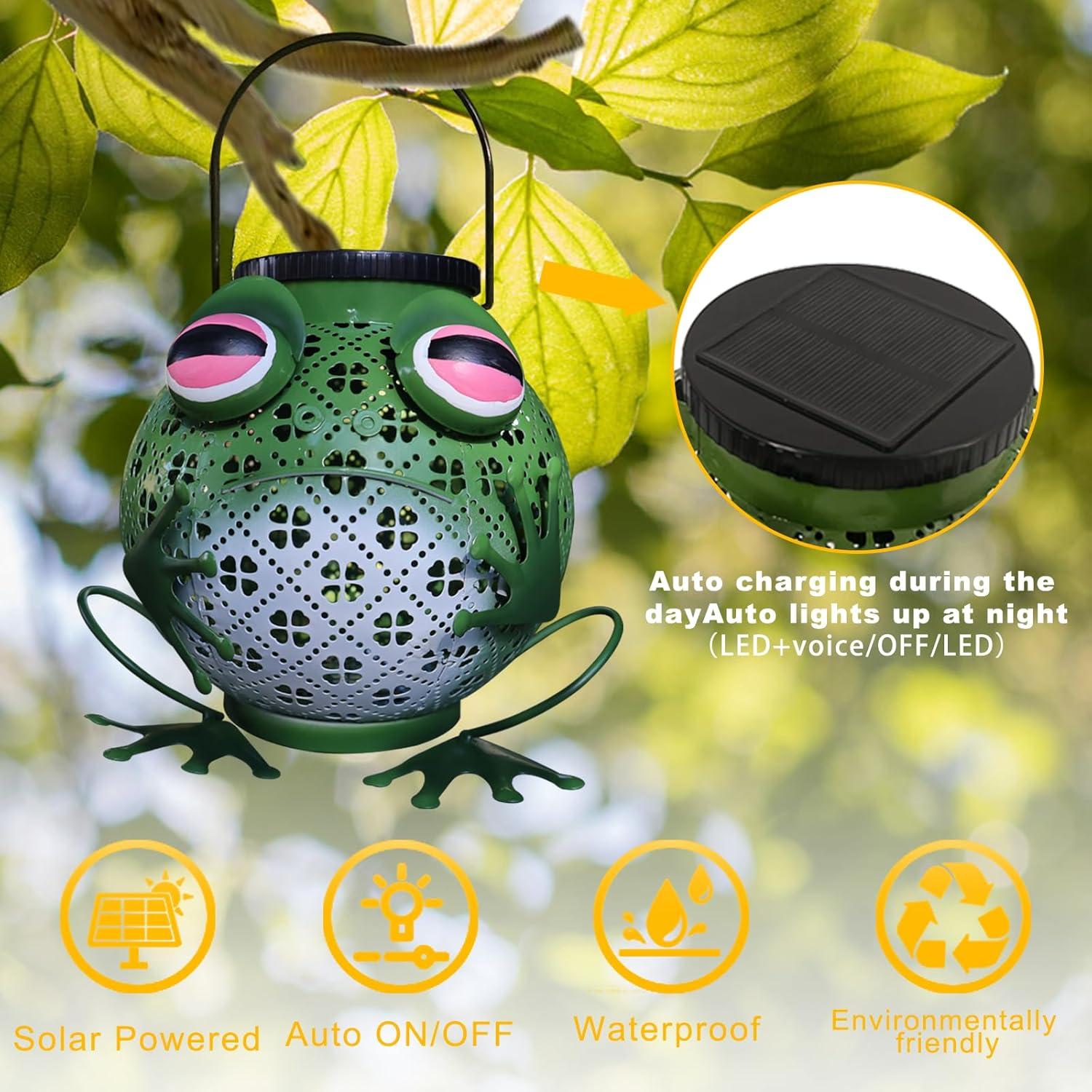 2 Linternas Solares Exteriores Rana LED Impermeables 31.5cm