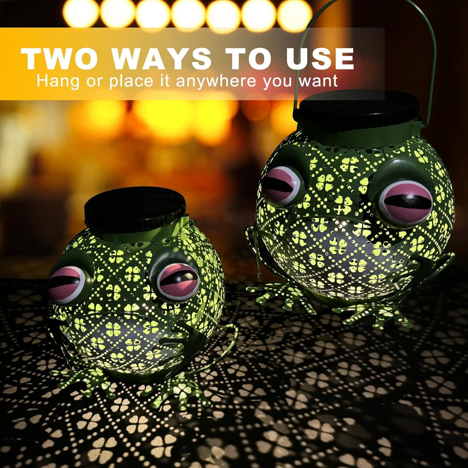 2 Linternas Solares Exteriores Rana LED Impermeables 31.5cm