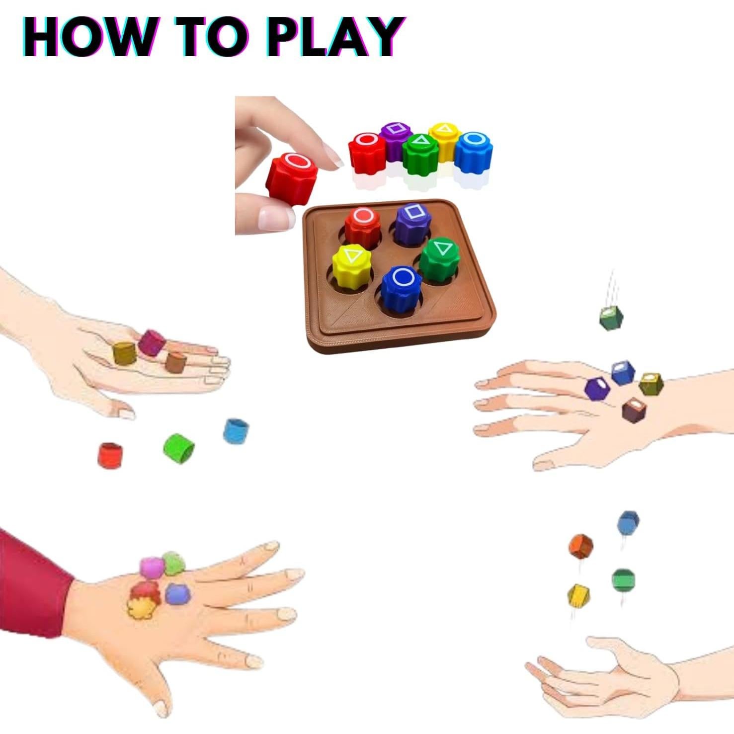 Juego de Gonggi Coreano Tradicional - 5 Dados Cuadrados