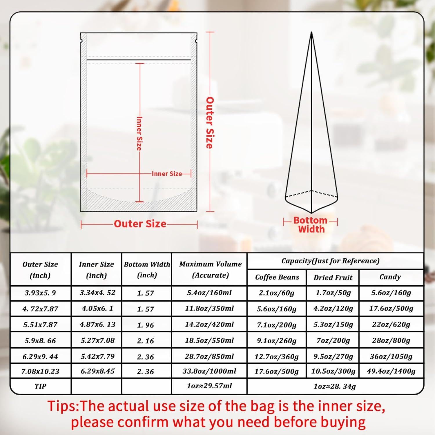 100 Bolsas Reutilizables Transparentes de Pie 10x15 cm Mstar Packing