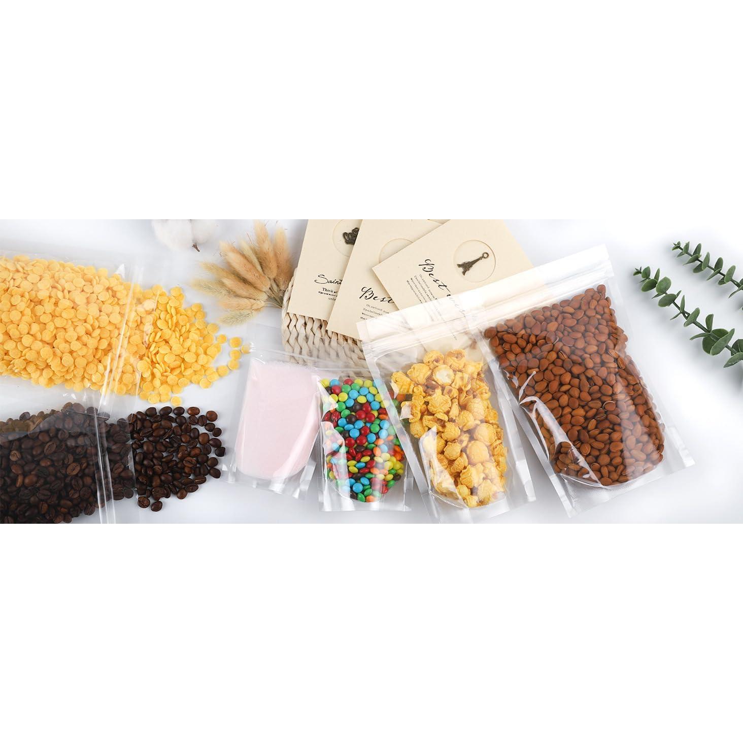 100 Bolsas Reutilizables Transparentes de Pie 10x15 cm Mstar Packing