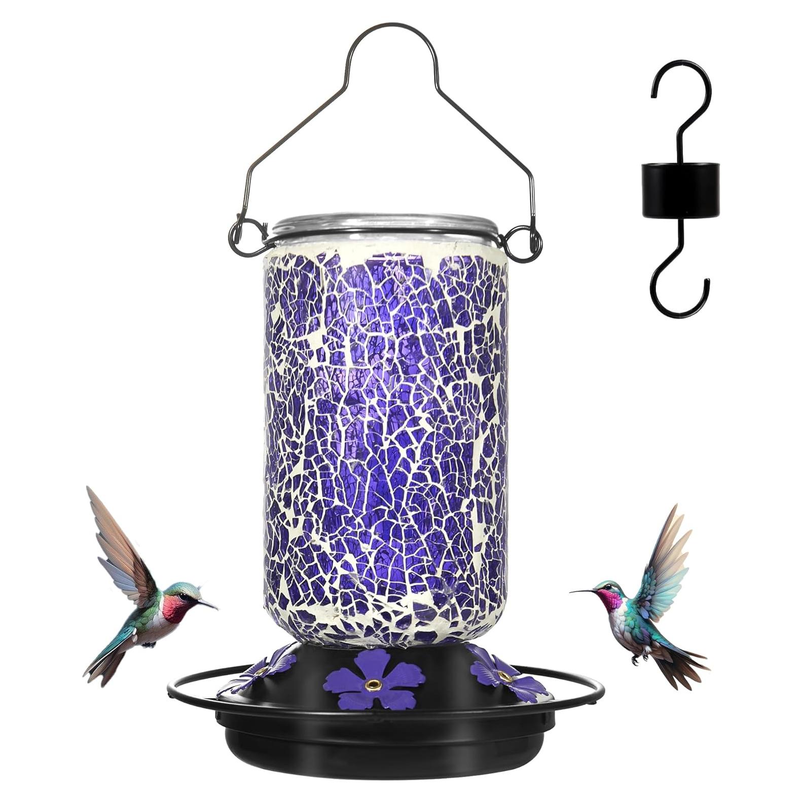 Alimentador de Colibrí de Vidrio MKLZ 537ml 5 Puertos Colgante