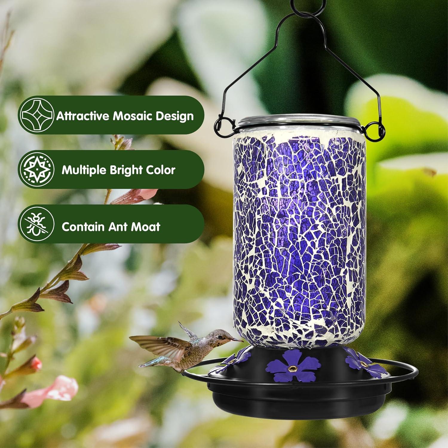 Alimentador de Colibrí de Vidrio MKLZ 537ml 5 Puertos Colgante