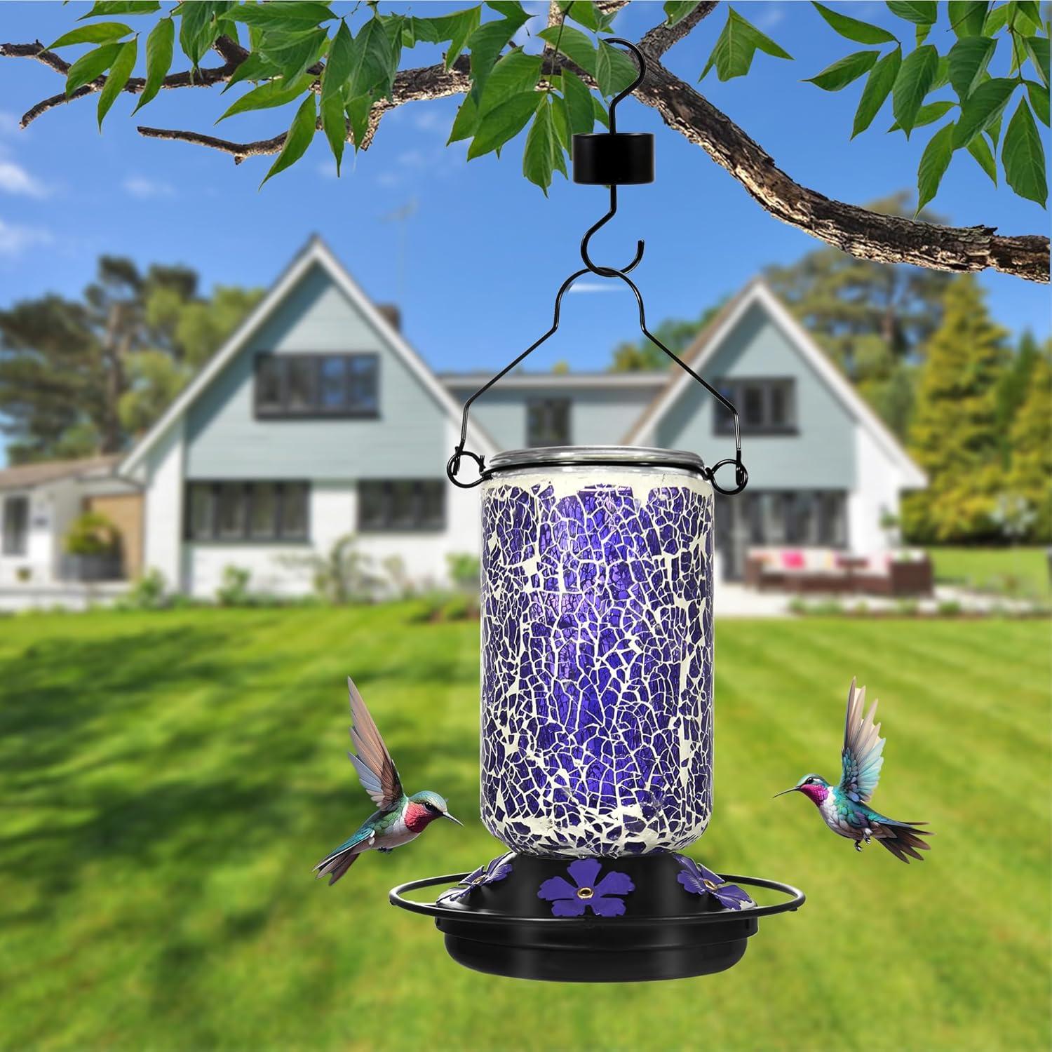 Alimentador de Colibrí de Vidrio MKLZ 537ml 5 Puertos Colgante