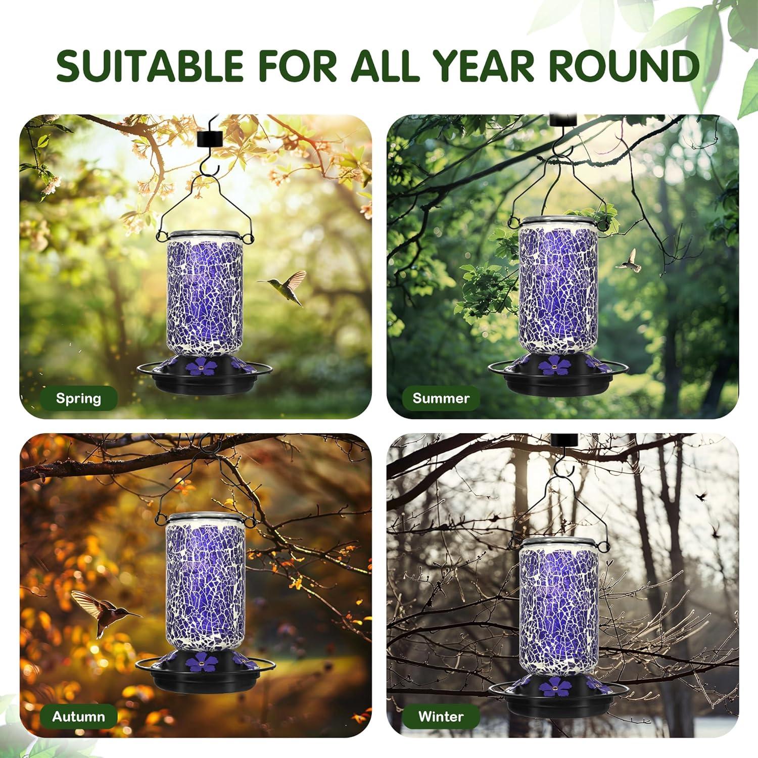 Alimentador de Colibrí de Vidrio MKLZ 537ml 5 Puertos Colgante