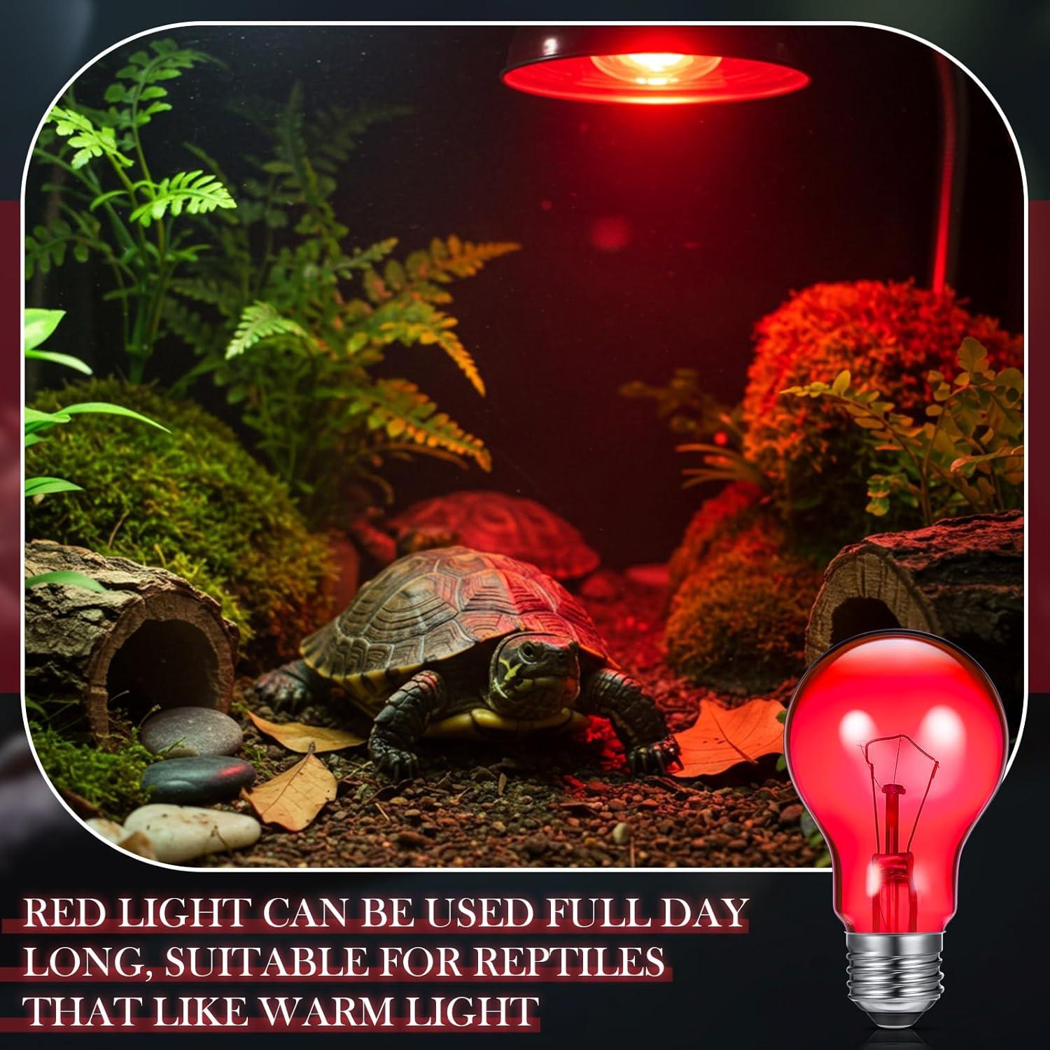 Retisee 4 Bombillas de Calor 60W para Reptiles Rojo y Azul