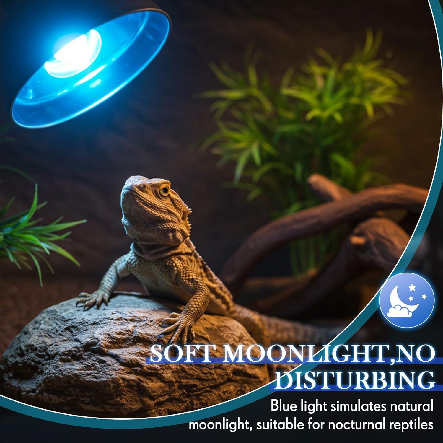 Retisee 4 Bombillas de Calor 60W para Reptiles Rojo y Azul