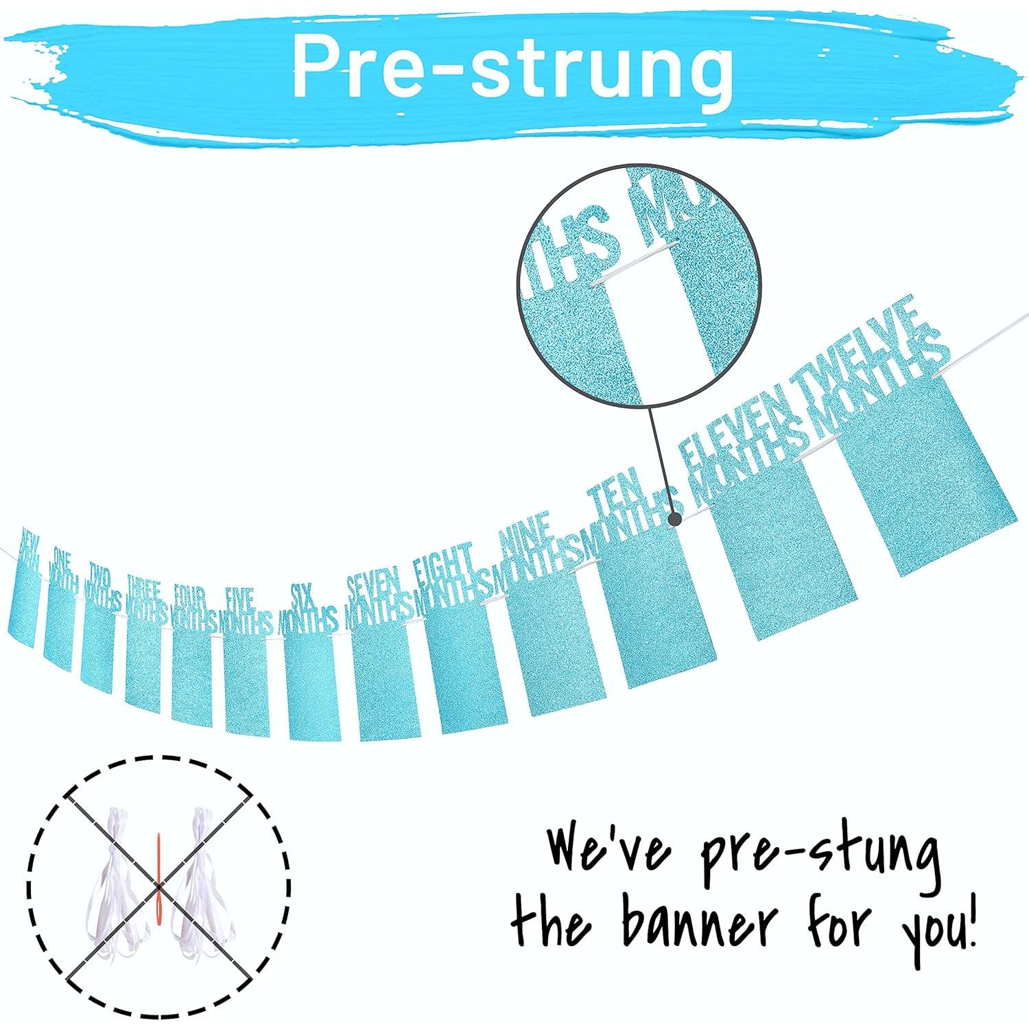 Banderín de Fotos de Cumpleaños 1 PartyHooman Azul