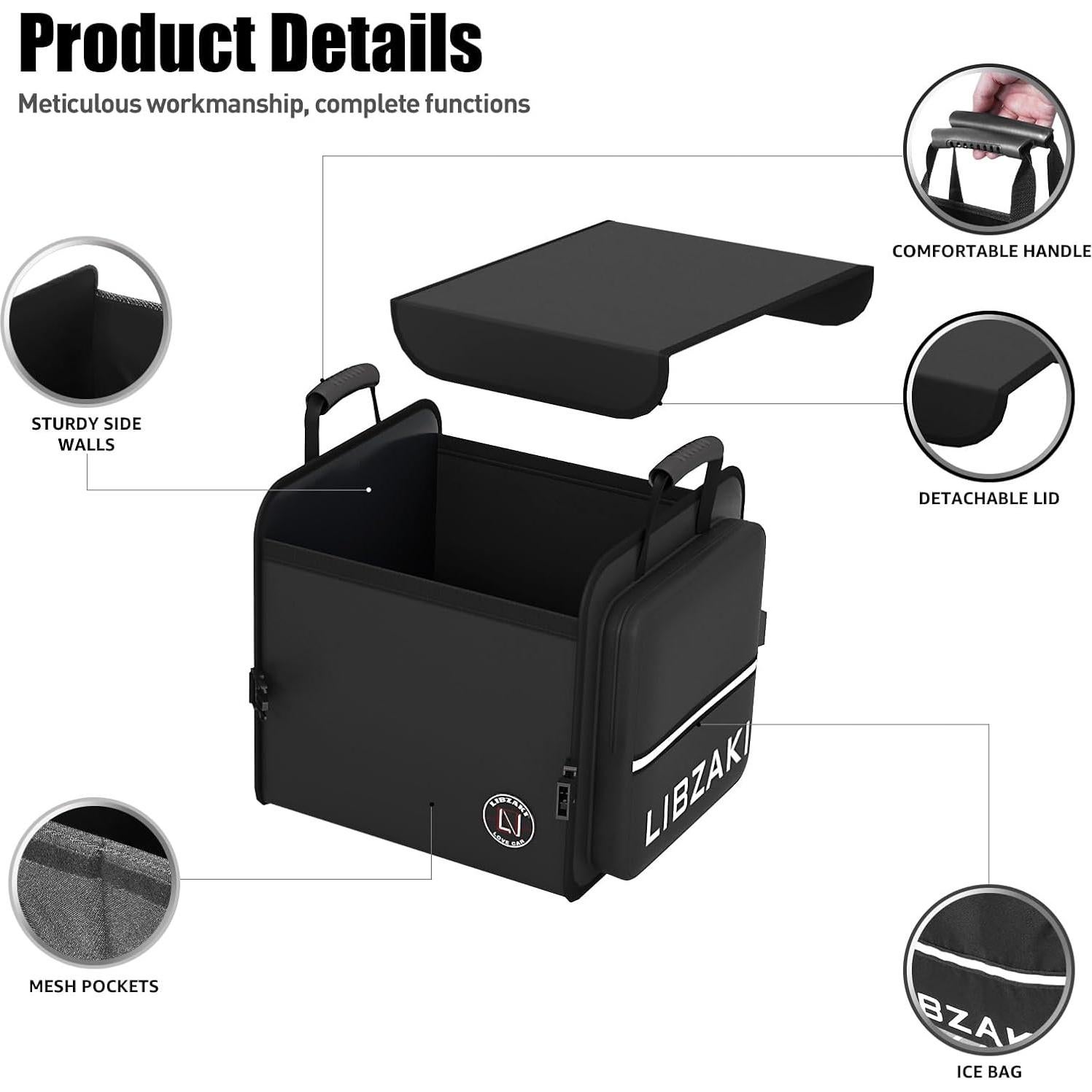 Organizador de Maletero LI LIBZAKI Plegable 32L Negro