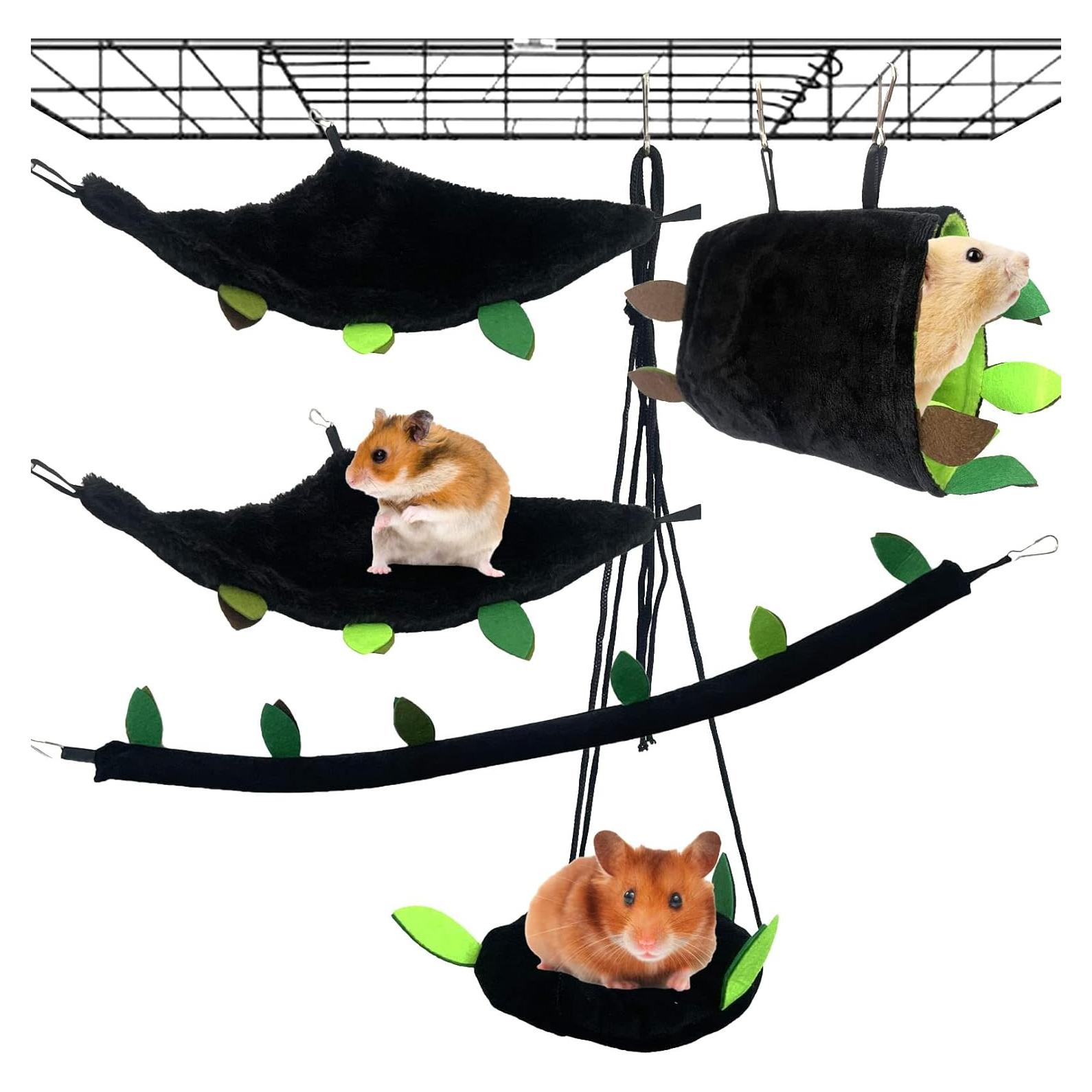 Hamaca colgante para hámster Kathson, 5 piezas, diseño jungla