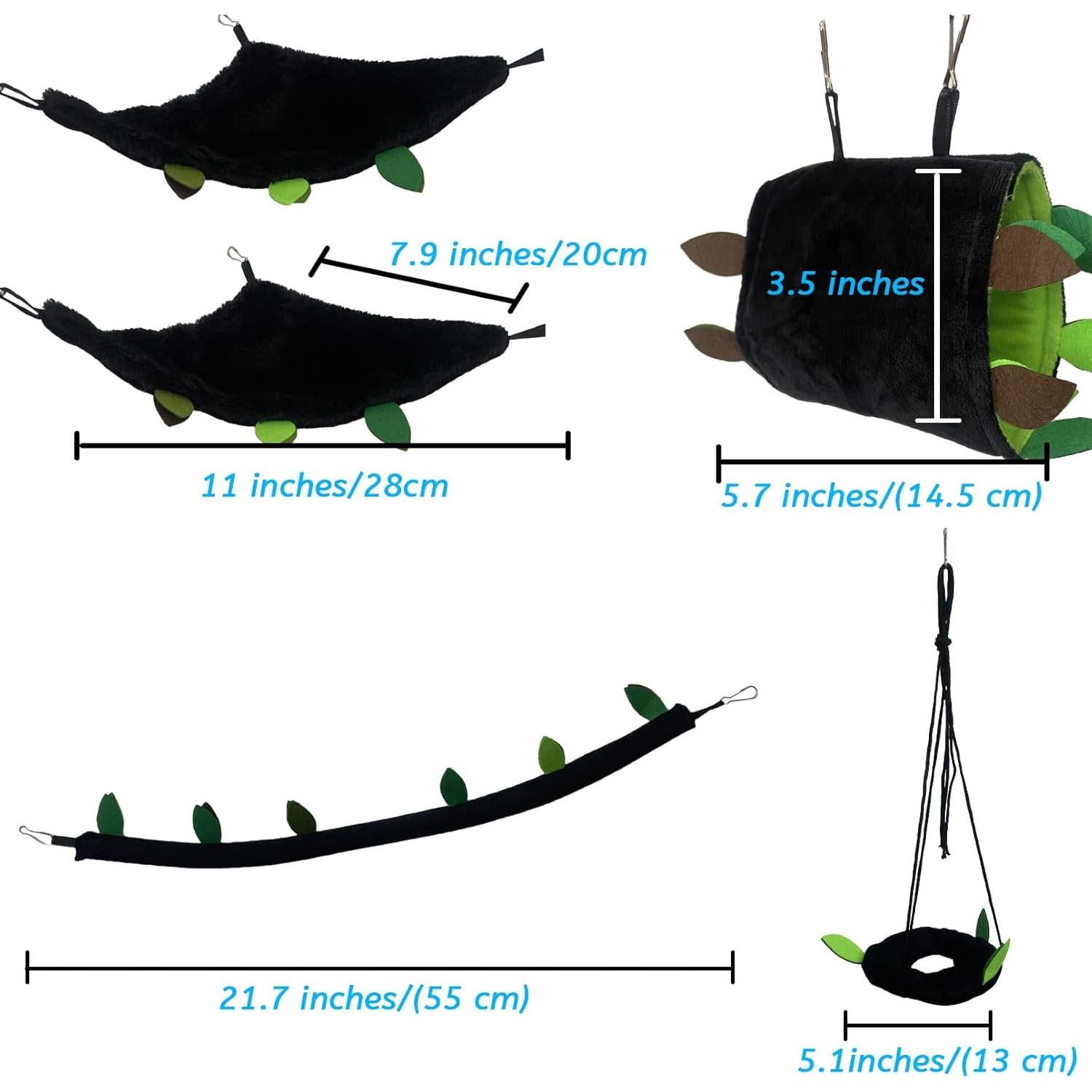 Hamaca colgante para hámster Kathson, 5 piezas, diseño jungla