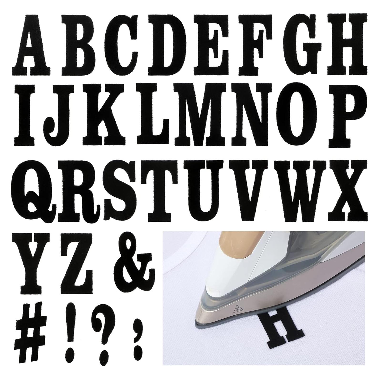 279 Piezas Letras Transferibles Flock Outus A-Z 3.8 cm Negro