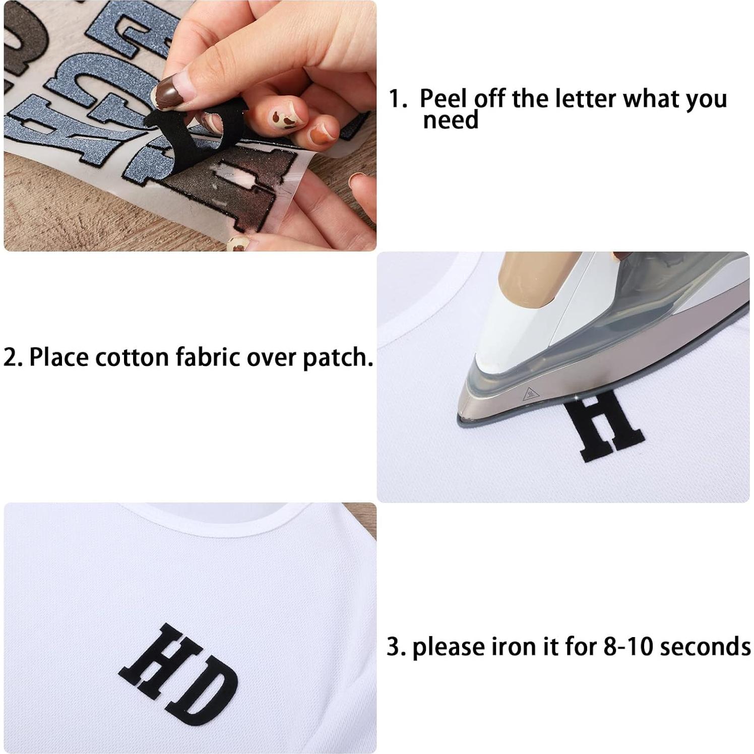 279 Piezas Letras Transferibles Flock Outus A-Z 3.8 cm Negro