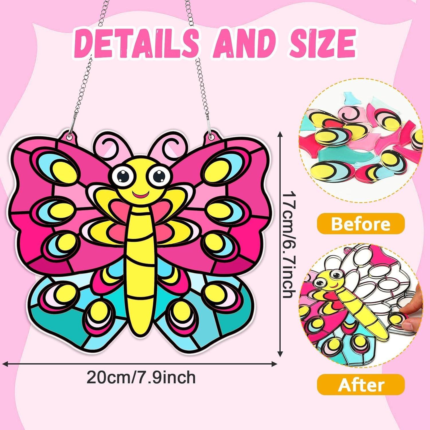 Kit de Manualidades de Vidrio de Colores Qyeahkj Mariposa