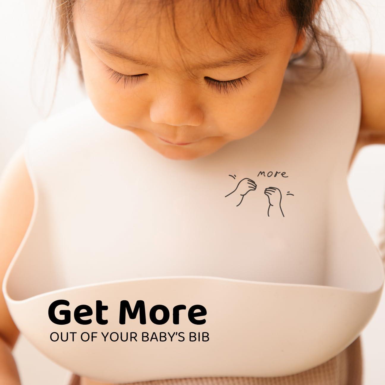 Babero de Silicona Aplainr con Lengua de Señas para Bebés 6-36 Meses