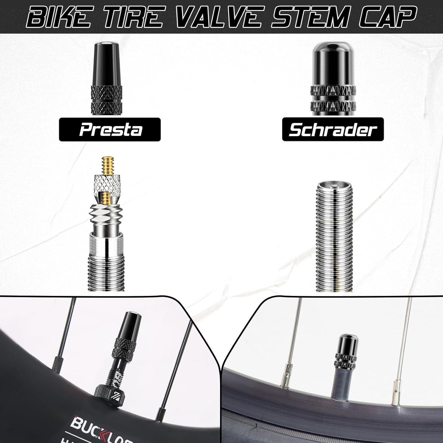 Conjunto de Tapas de Válvula BUCKLOS para Bicicletas - 10 Piezas