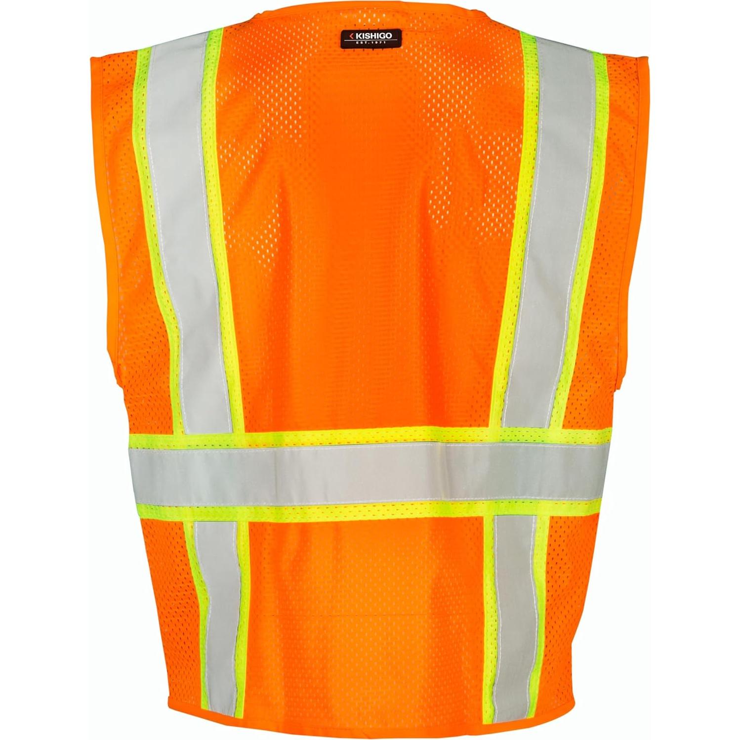 Chaleco Reflectante Kishigo 1195 Unisex ANSI Clase 2 6 Bolsillos