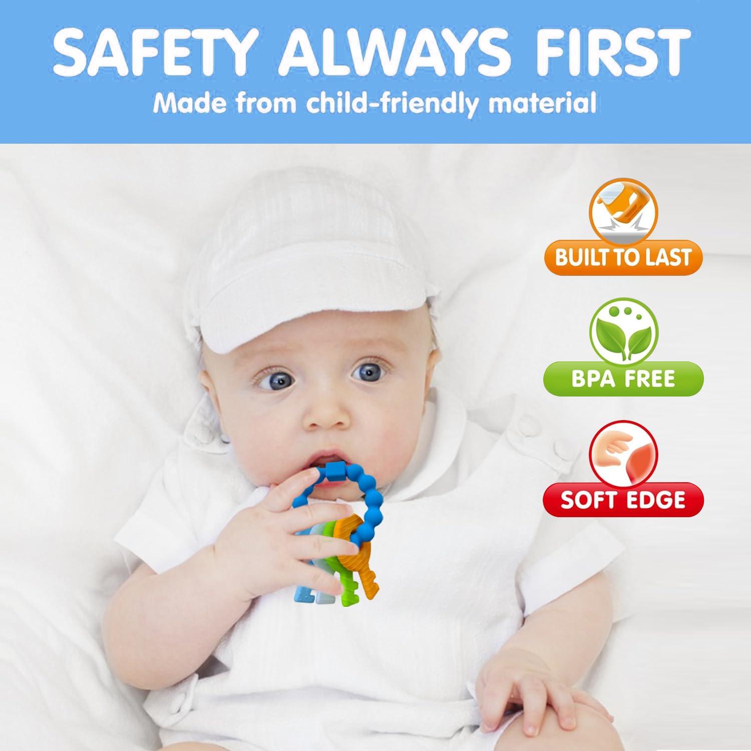 Mordedor de Llaves para Bebés de Silicona - Alivio Dentición 3-18 Meses