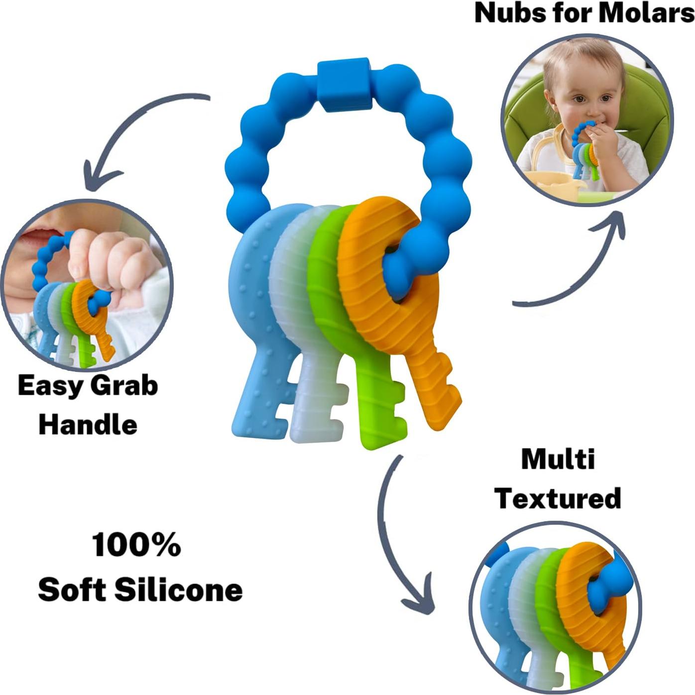 Mordedor de Llaves para Bebés de Silicona - Alivio Dentición 3-18 Meses