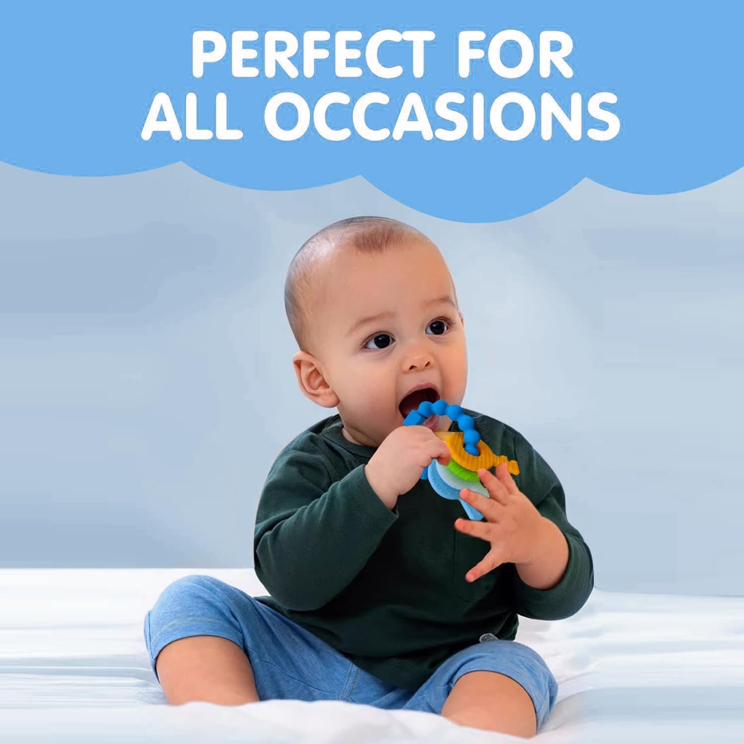 Mordedor de Llaves para Bebés de Silicona - Alivio Dentición 3-18 Meses