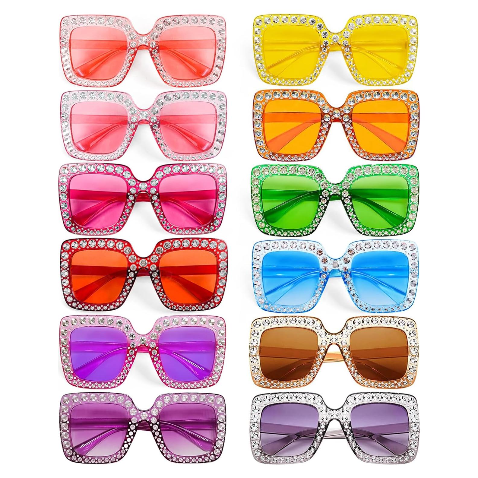 Gafas de Sol Cuadradas Pibupibu - 24 Paquetes Multicolor UV400