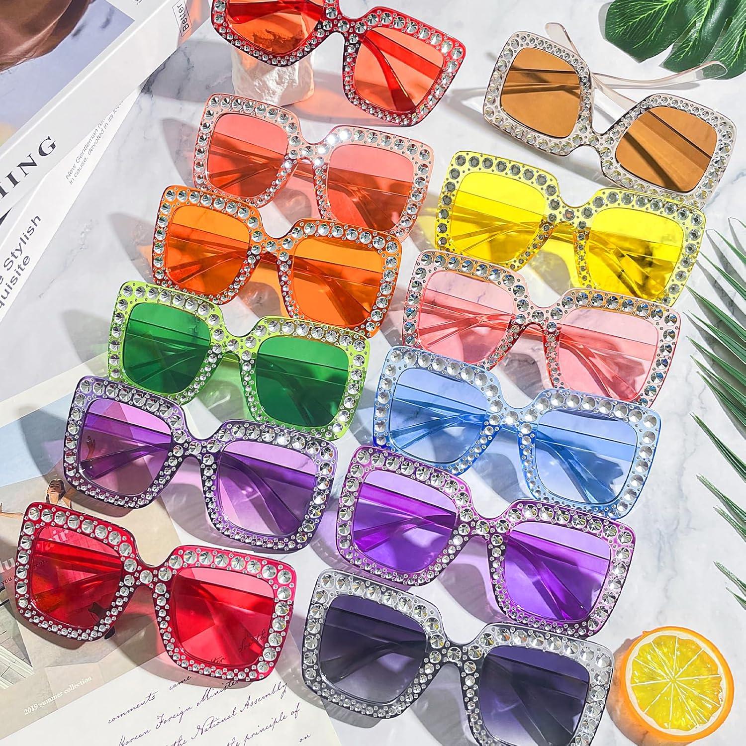 Gafas de Sol Cuadradas Pibupibu - 24 Paquetes Multicolor UV400