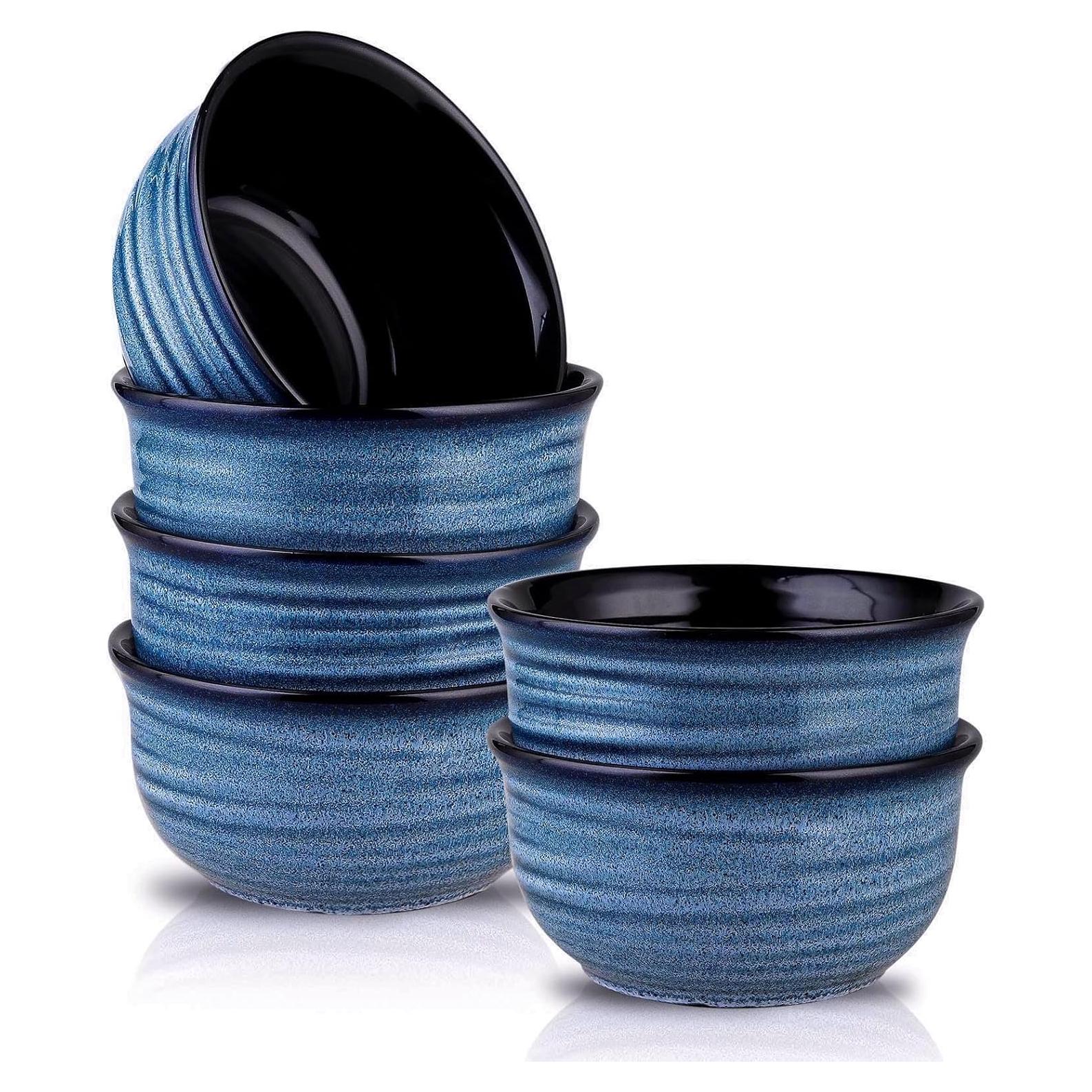 Juego de 6 Cuencos de Cerámica Hasense 590 ml Azul