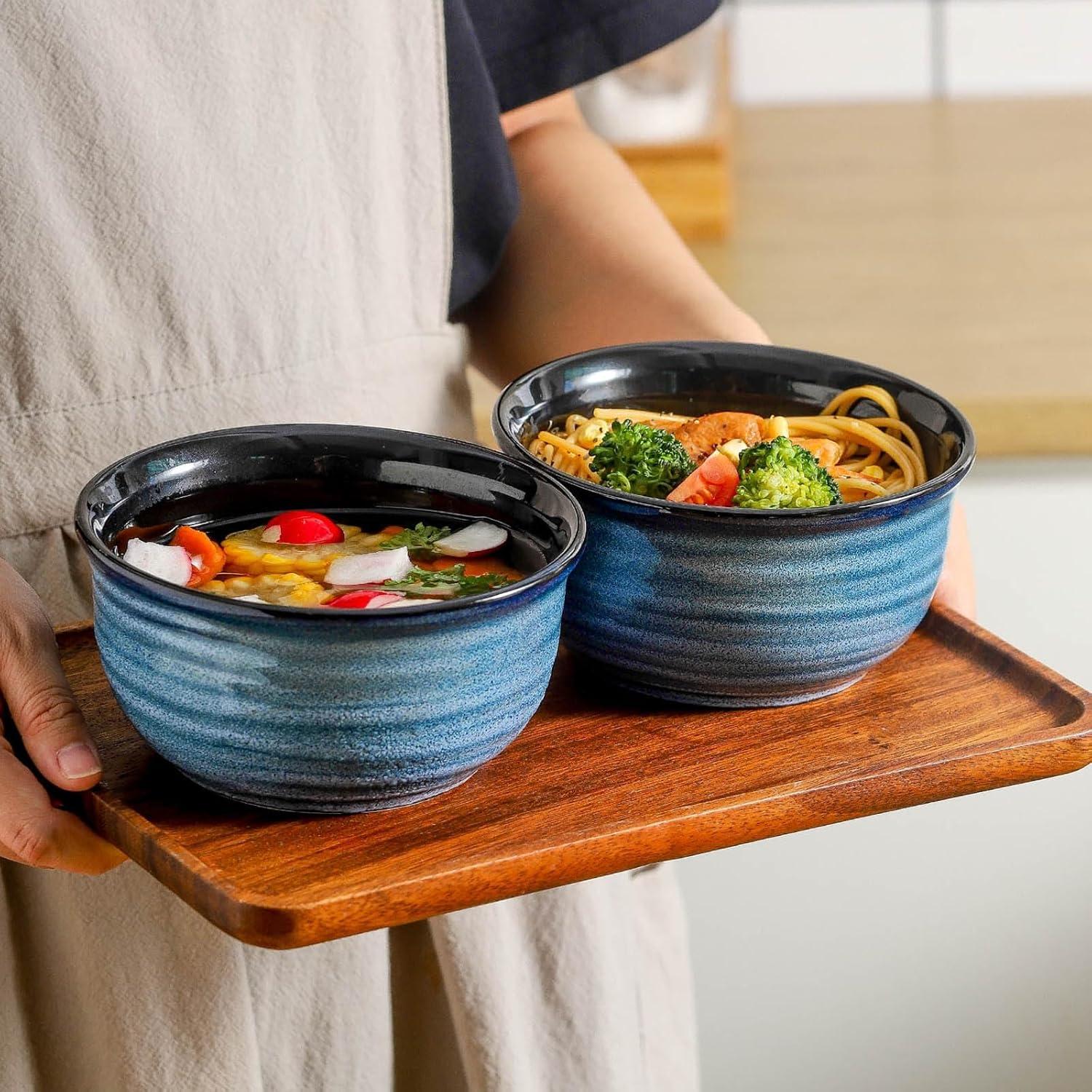 Juego de 6 Cuencos de Cerámica Hasense 590 ml Azul