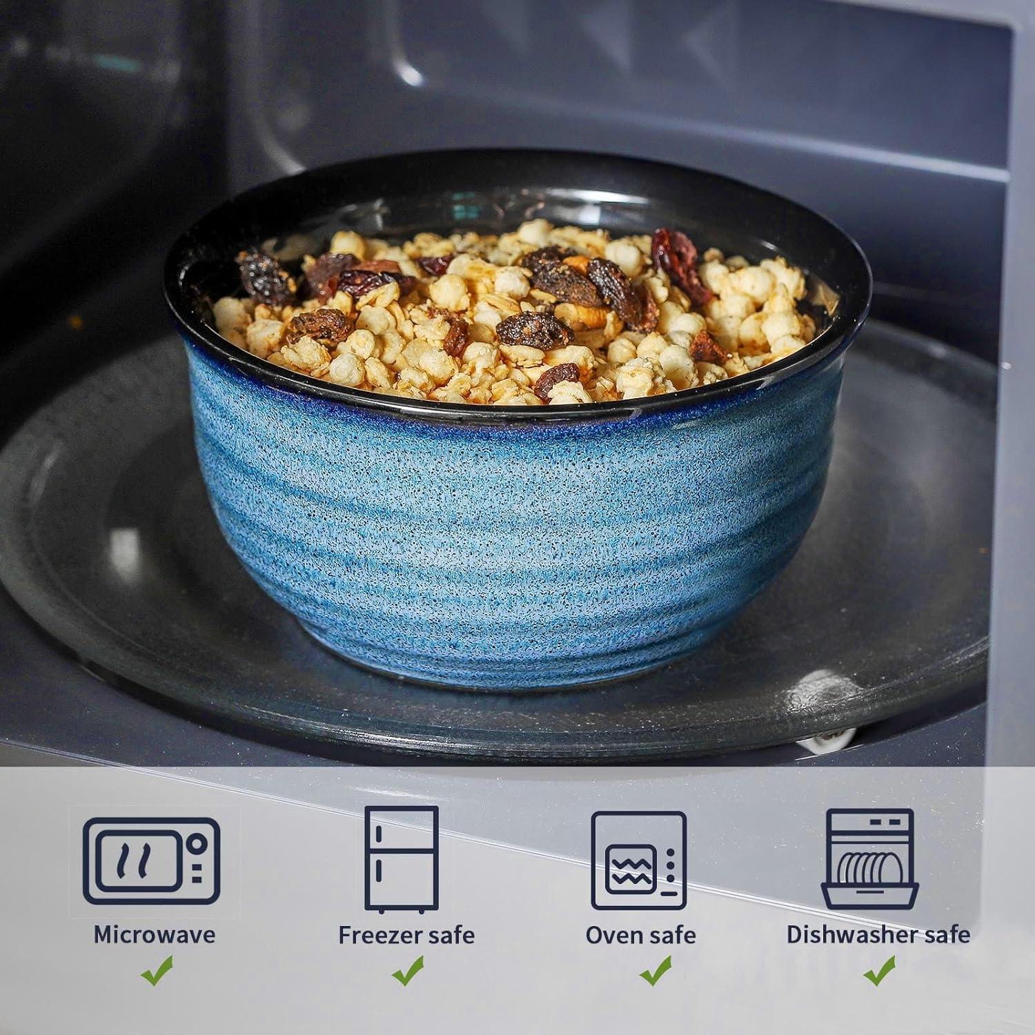 Juego de 6 Cuencos de Cerámica Hasense 590 ml Azul