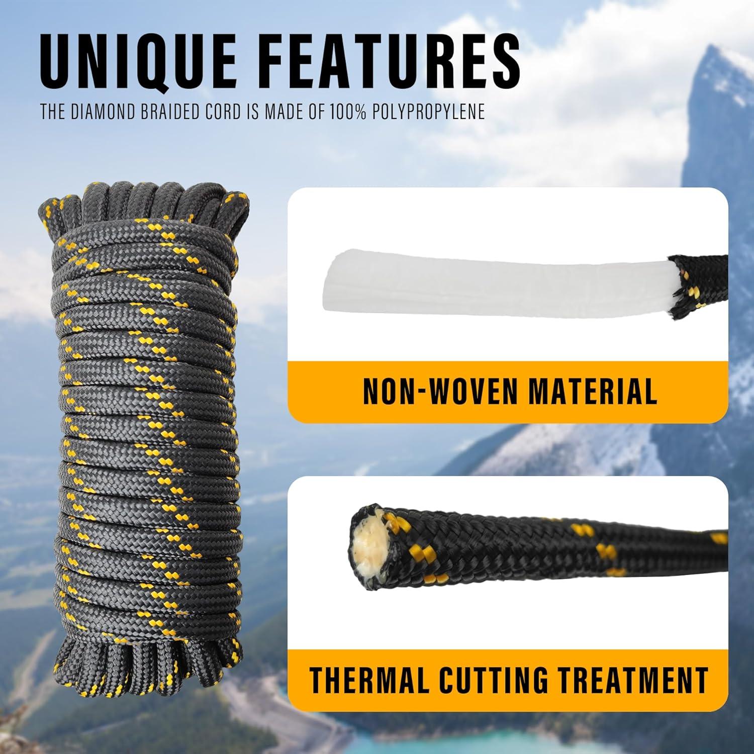 Cuerda Trenzada de Polipropileno GIAHAND 1.27 cm 30.48 m Negra