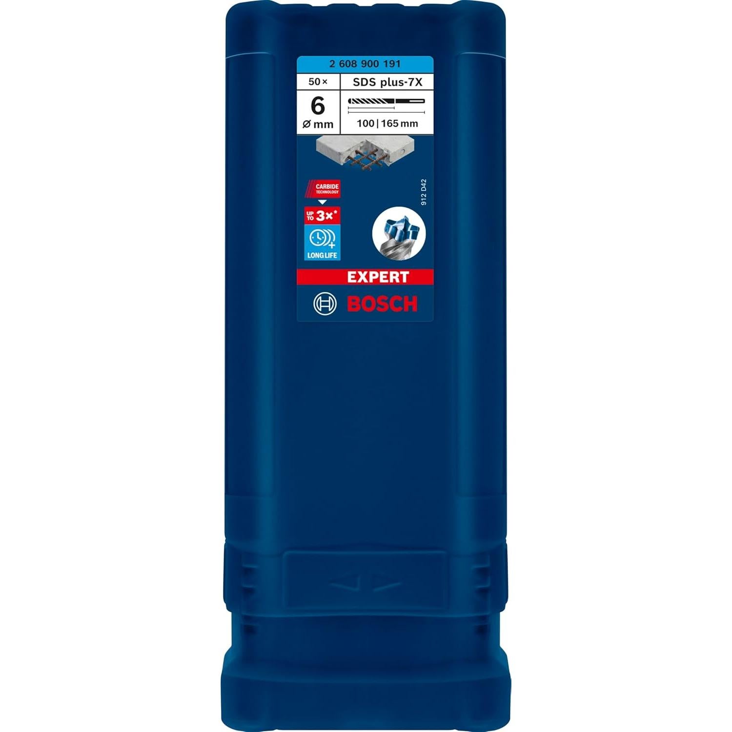 Broca de Martillo Bosch EXPERT SDS plus-7X 6 mm 50 Piezas