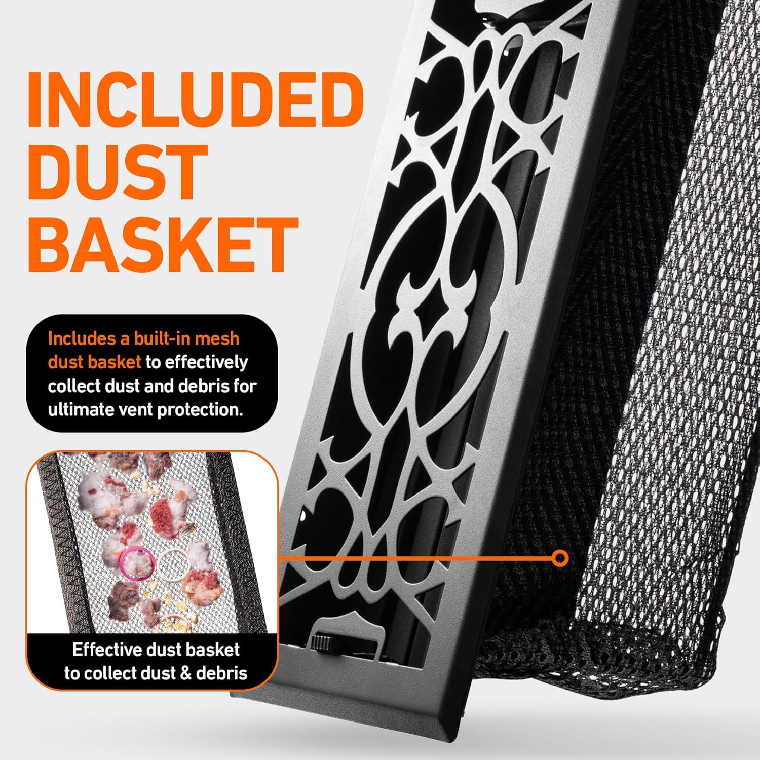 Cubierta de Ventilación de Piso Home Intuition 2x10 cm Negra