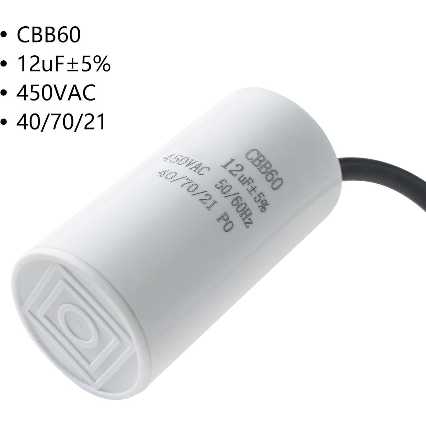 Condensador CBB60 12uF 450V AC para Aire Acondicionado