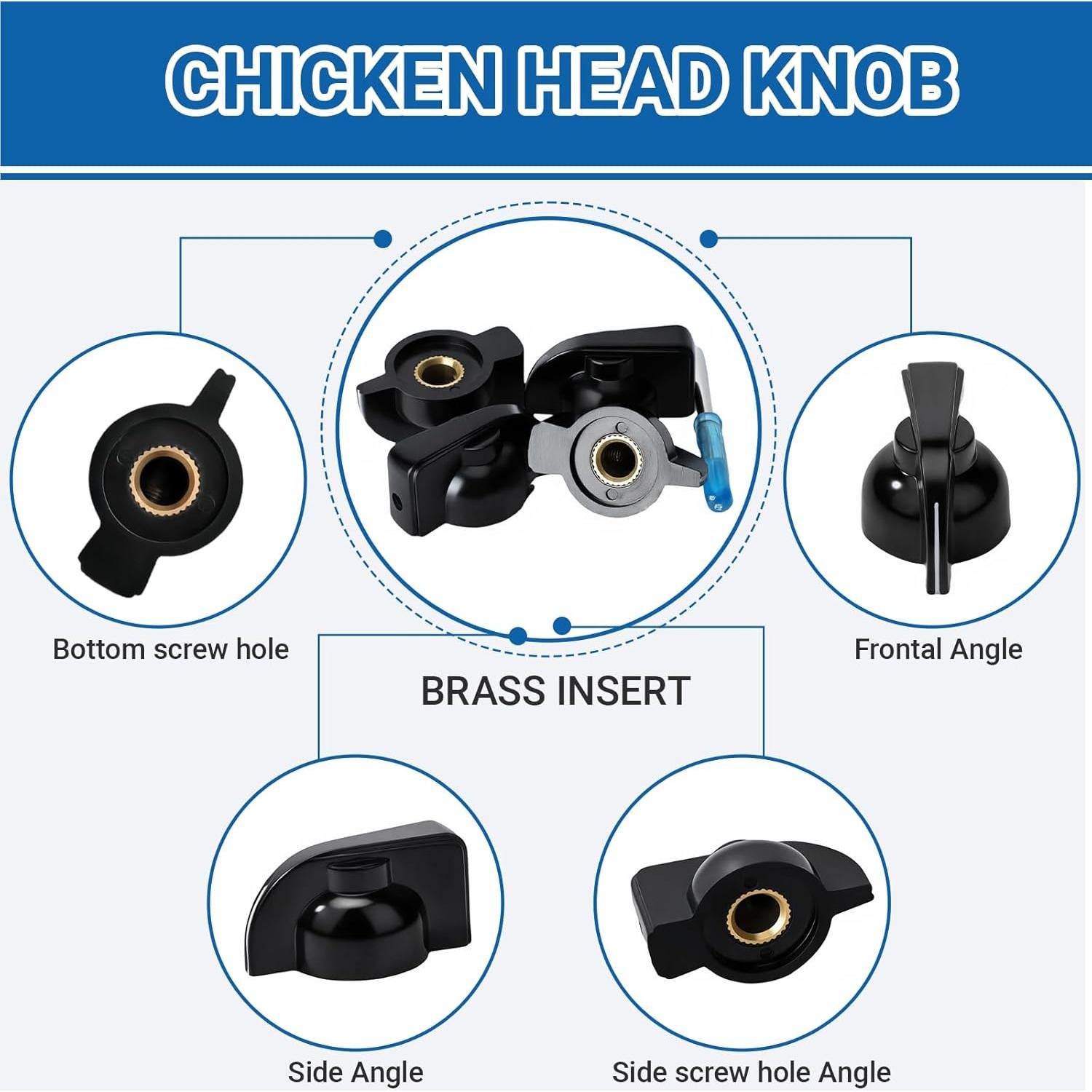 Perillas de Potenciómetro DROK 6mm Negras - Paquete de 10