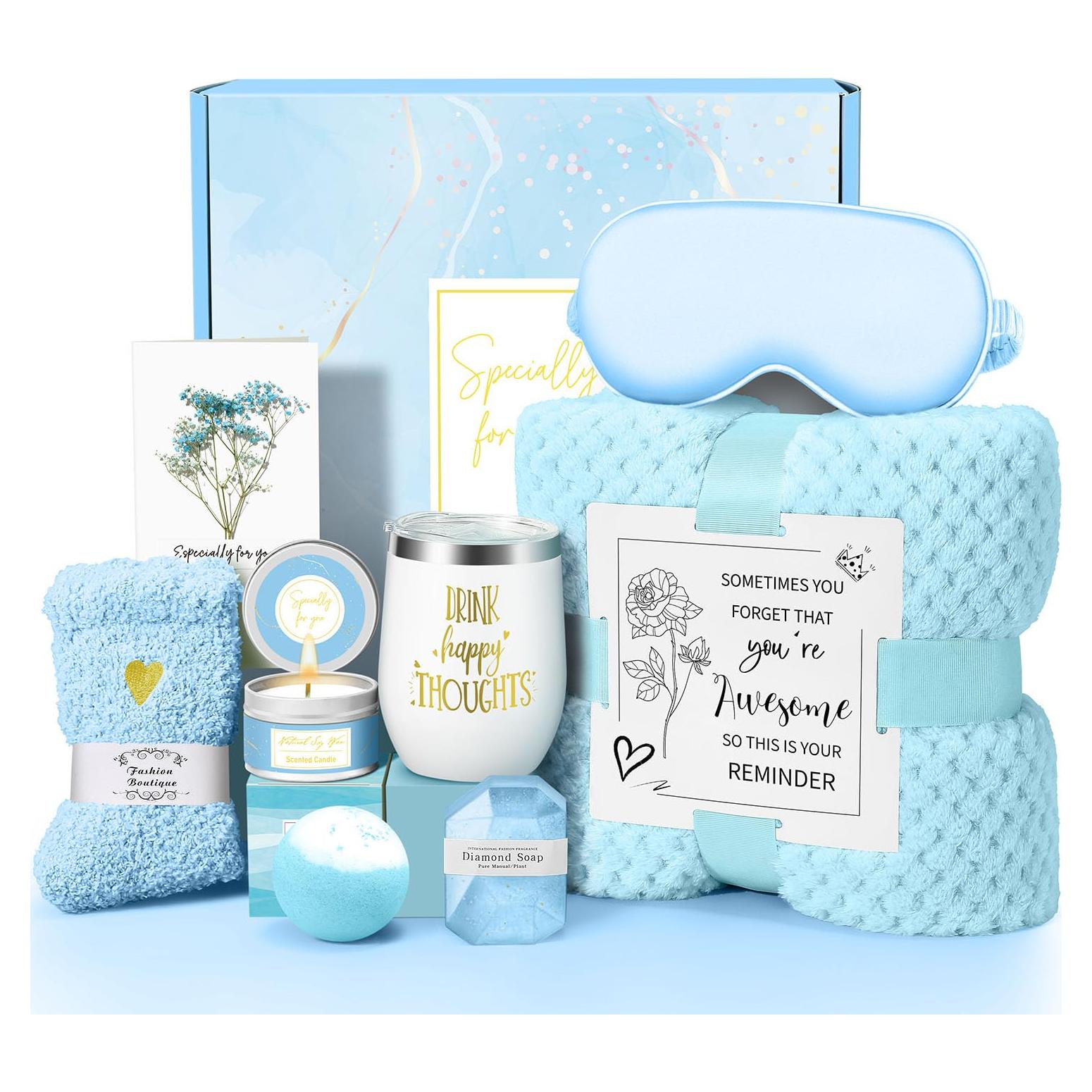 Canasta de Spa Relax Kalokey para Mujeres - Regalo Azul