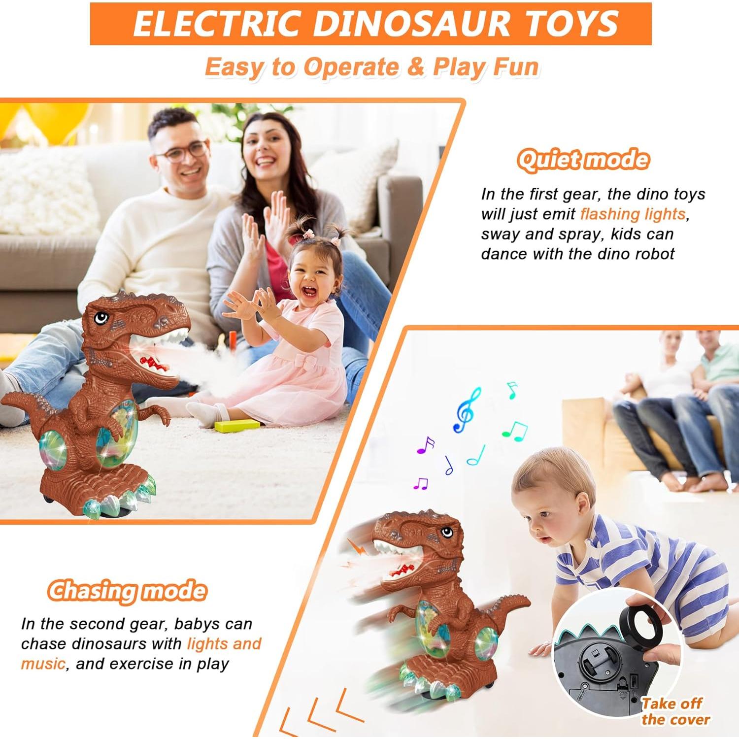 Juguete Dinosaurio Eléctrico GDBAQAN con Música y Luces