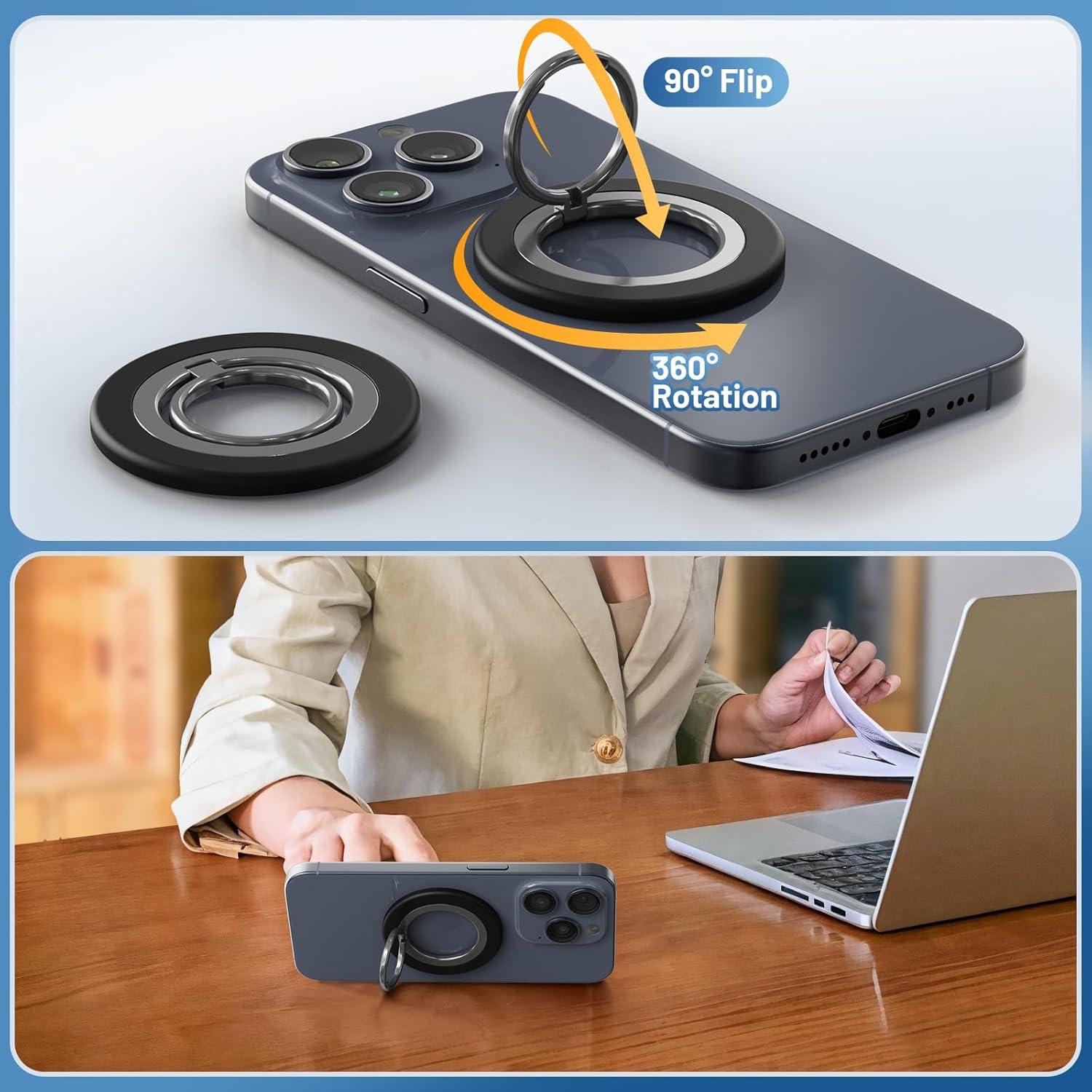 Soporte Magnético para Teléfono GZ LW Negro, Compatible con MagSafe