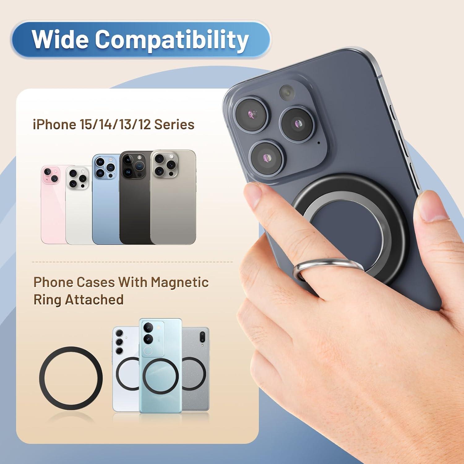 Soporte Magnético para Teléfono GZ LW Negro, Compatible con MagSafe