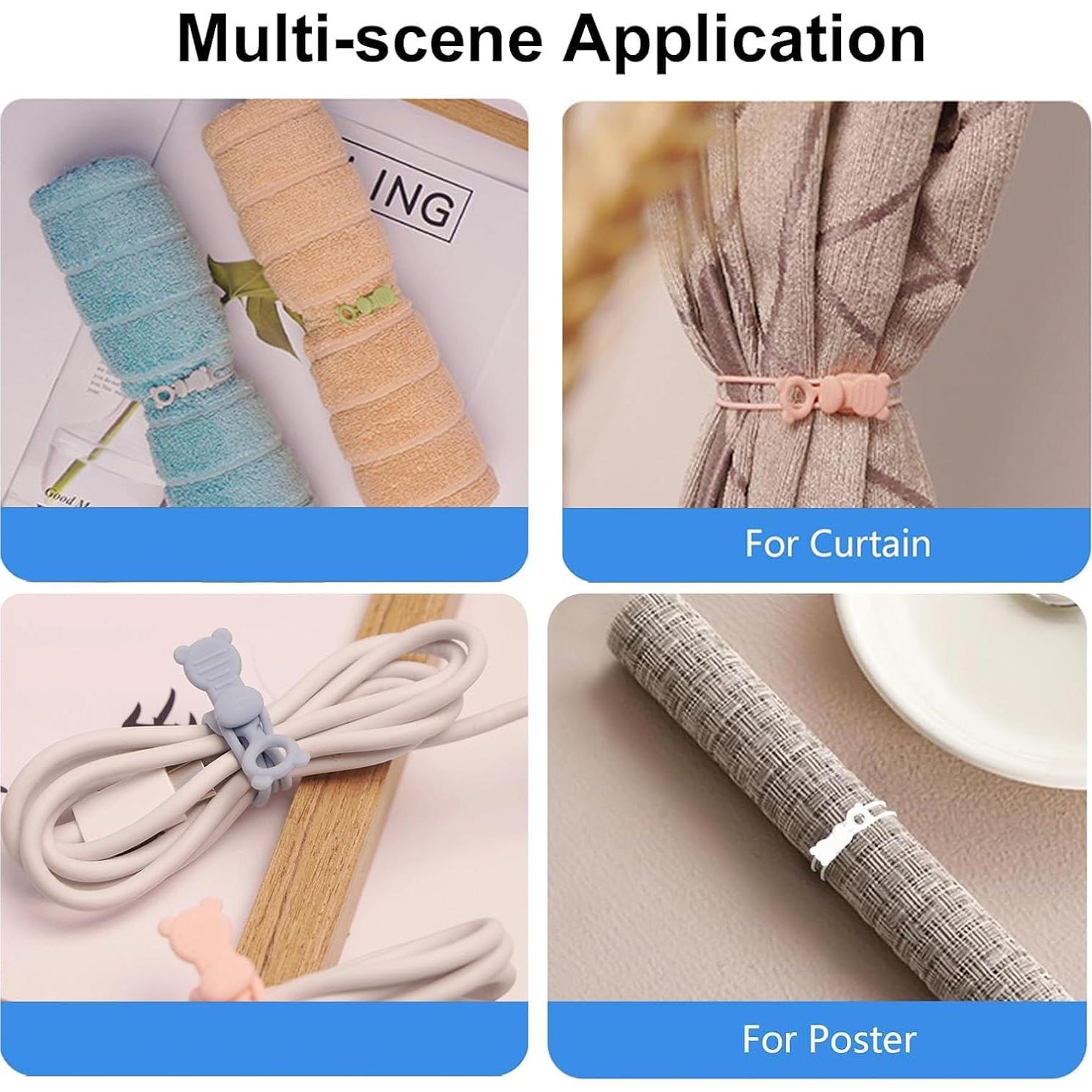 Organizador de Cables Reutilizable IFNOW 16 Piezas Silicona Blanco